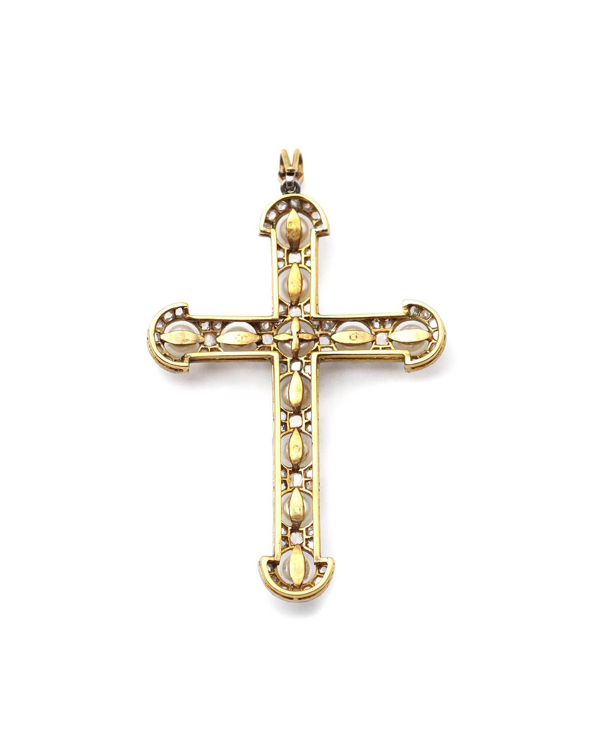 Edwardian cross pearl pendant