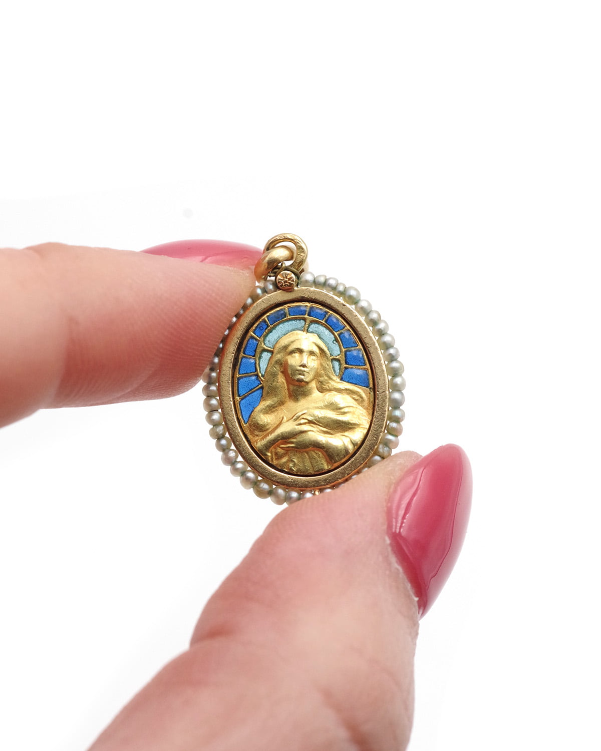 Médaille vierge marie émaillée