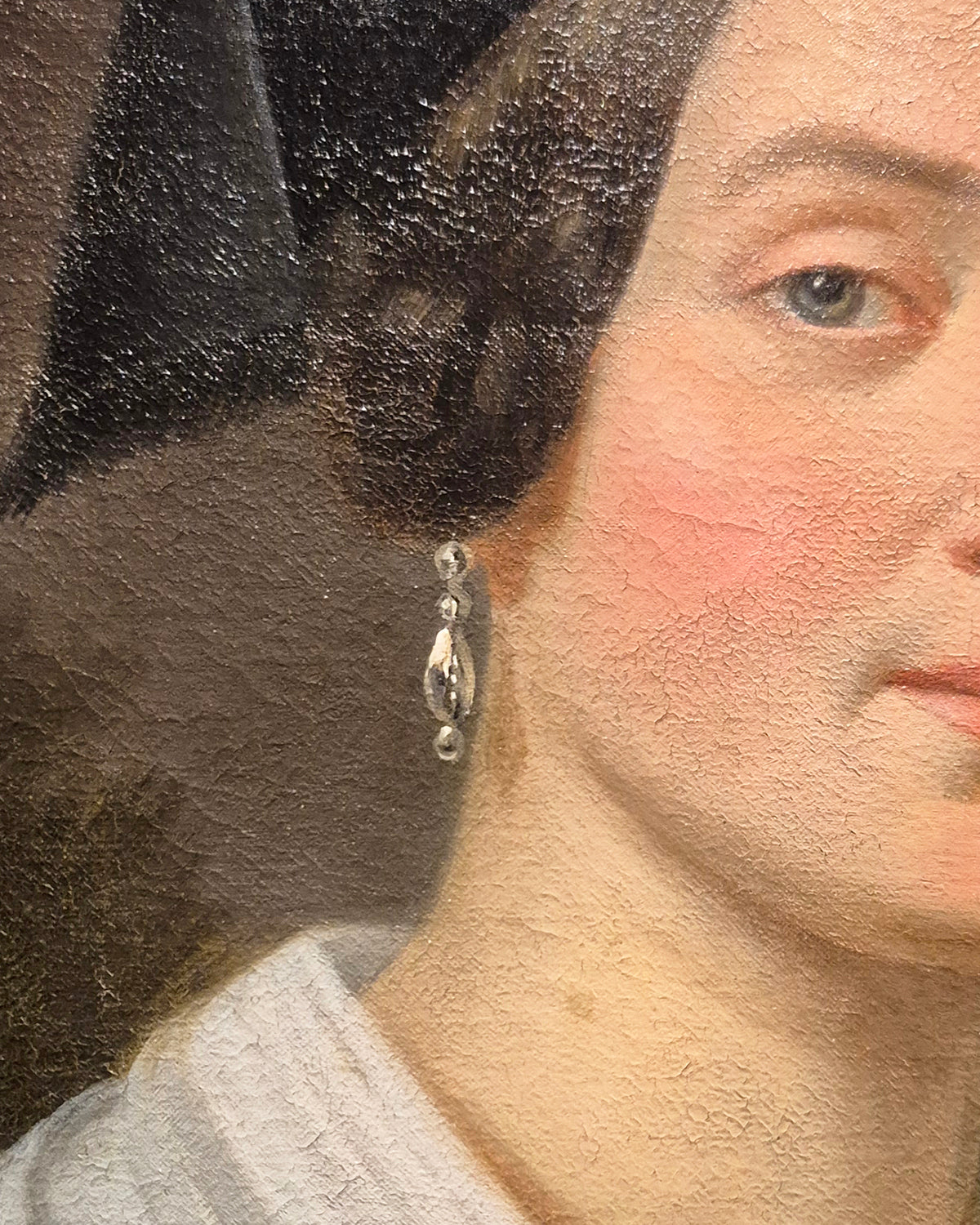 Arlesian drop earrings portrait painting
