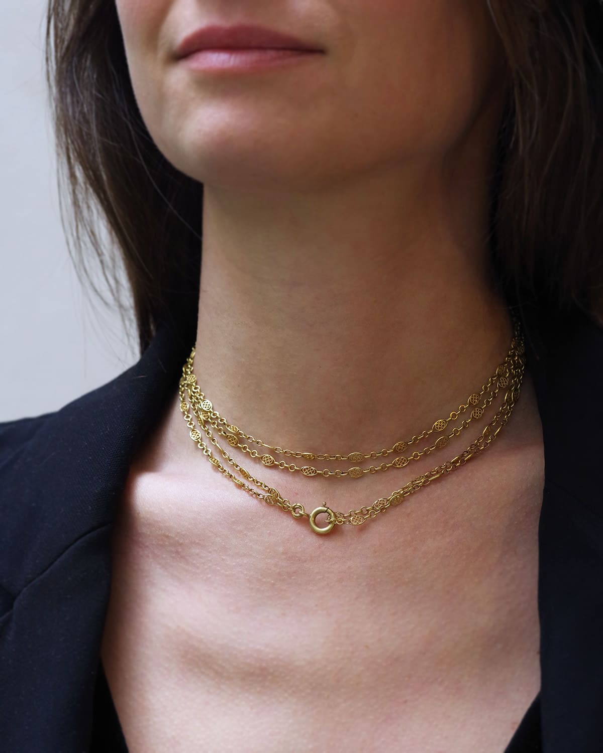 collier sautoir ancien en or