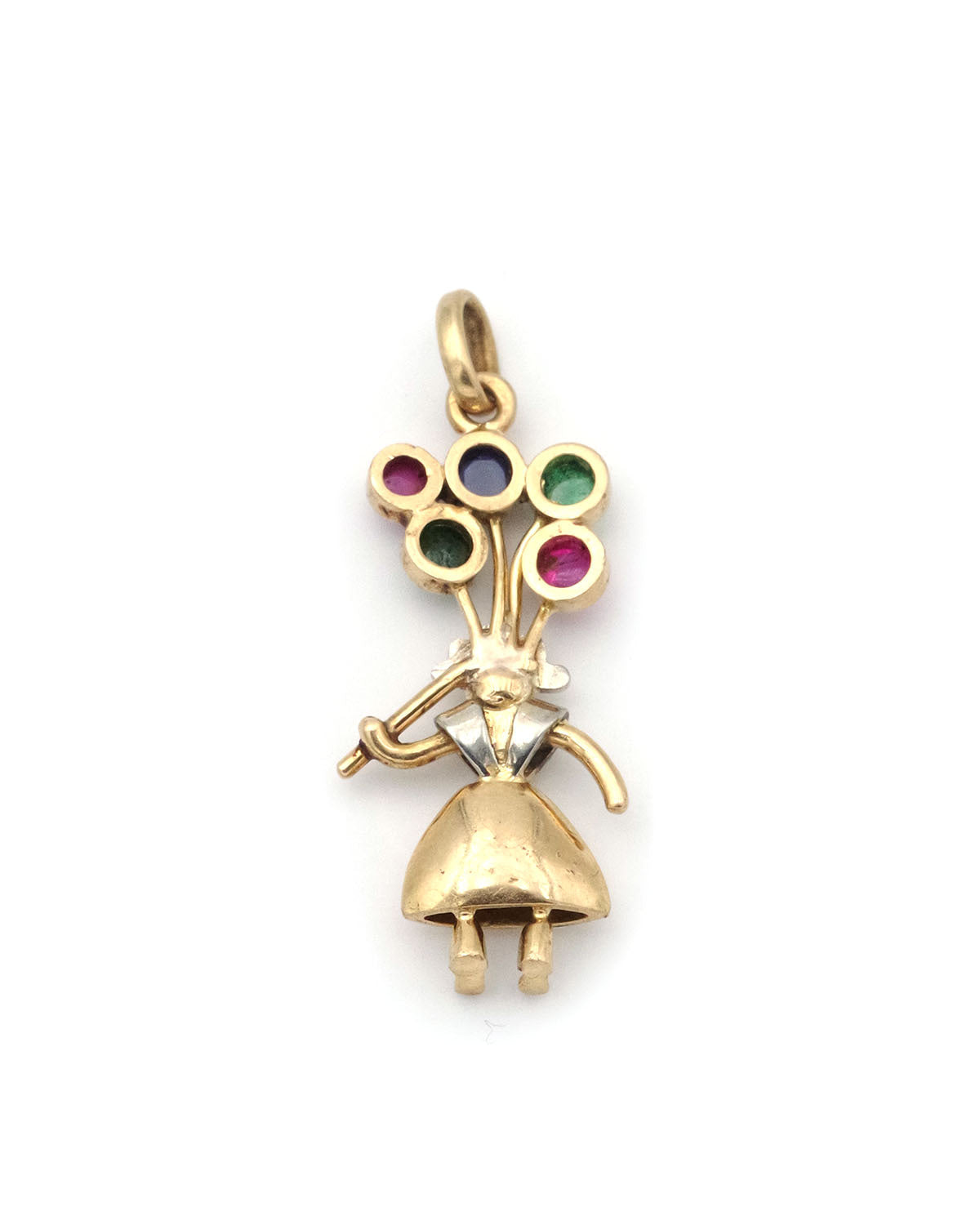 Emerald, ruby and sapphire pendant