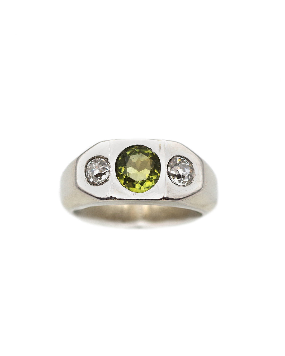 bague tourmaline diamants en or blanc