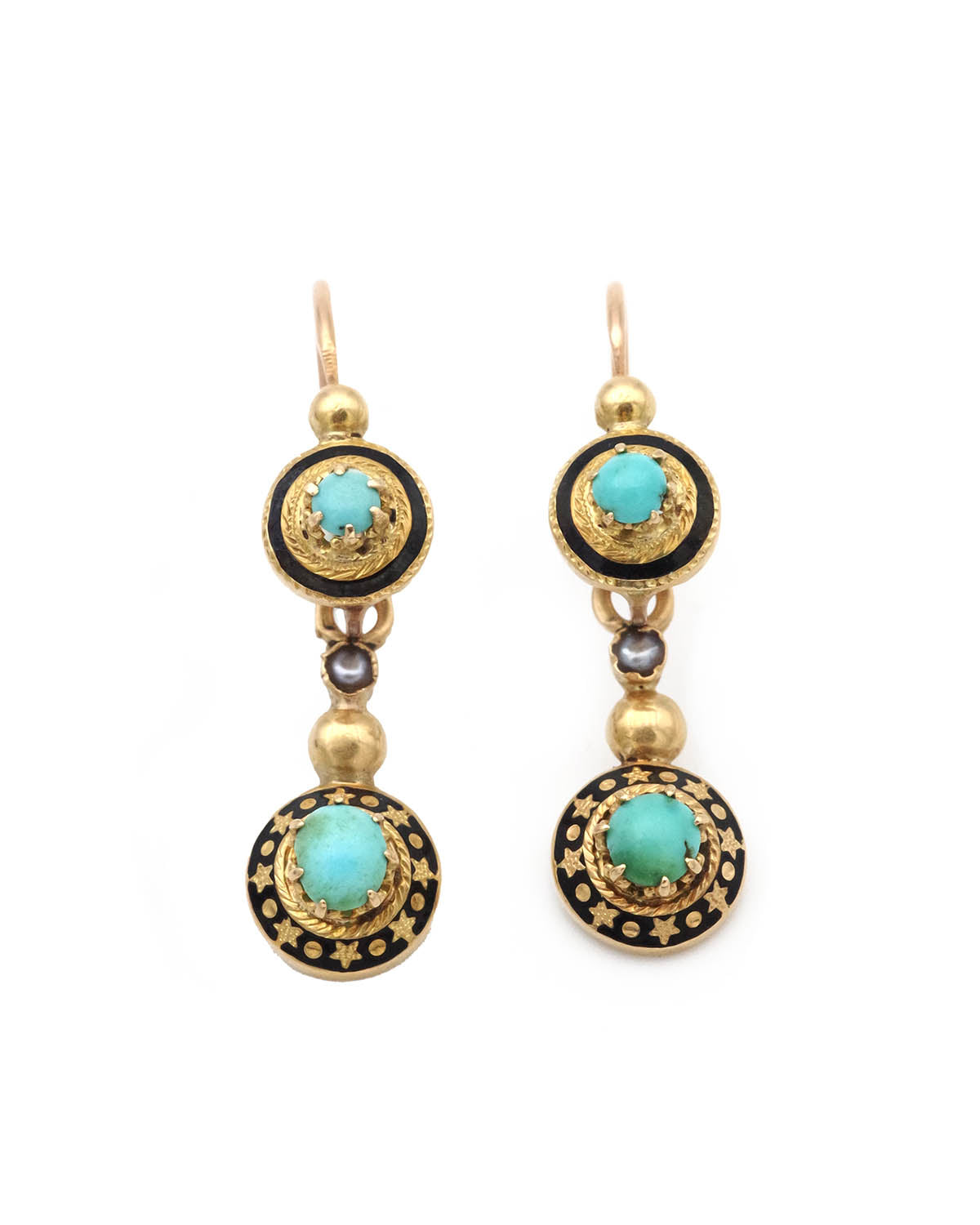 Antique day and night earrings