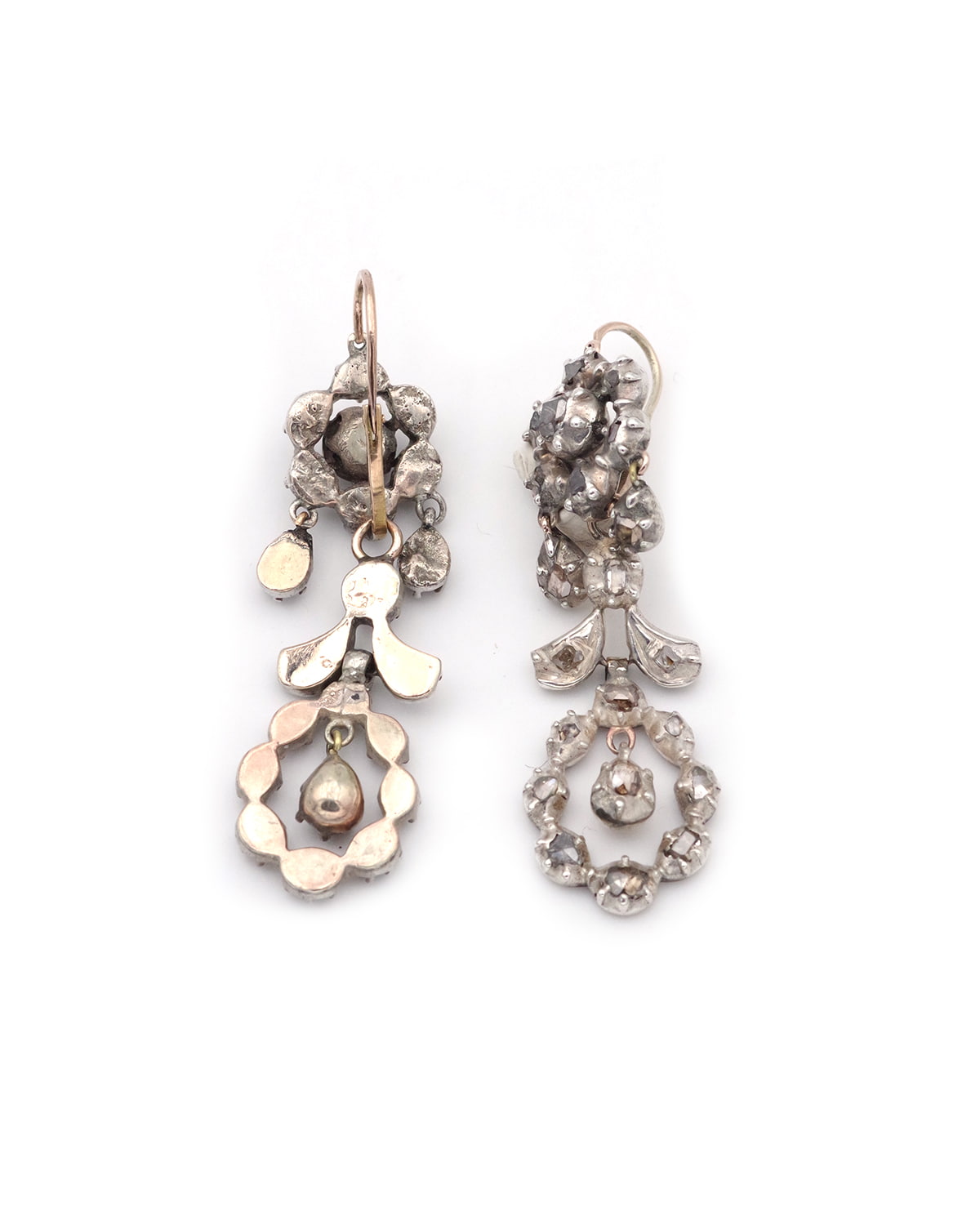 diamond long earrings in gold