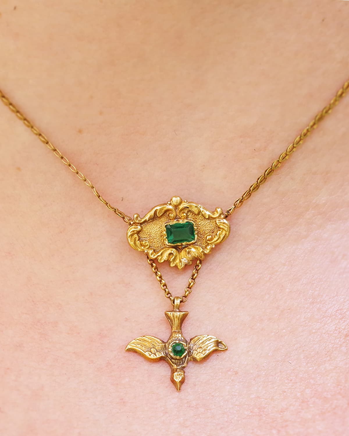 Victorian holy spirit necklace