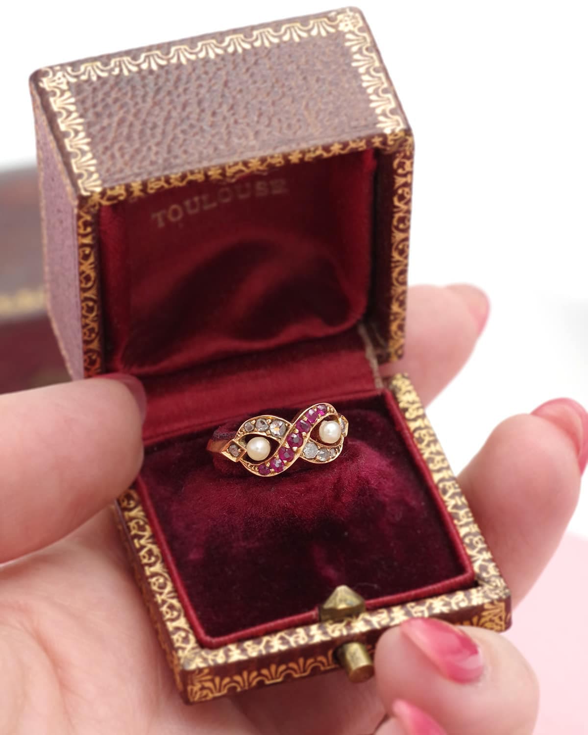 natural pearl diamond ring