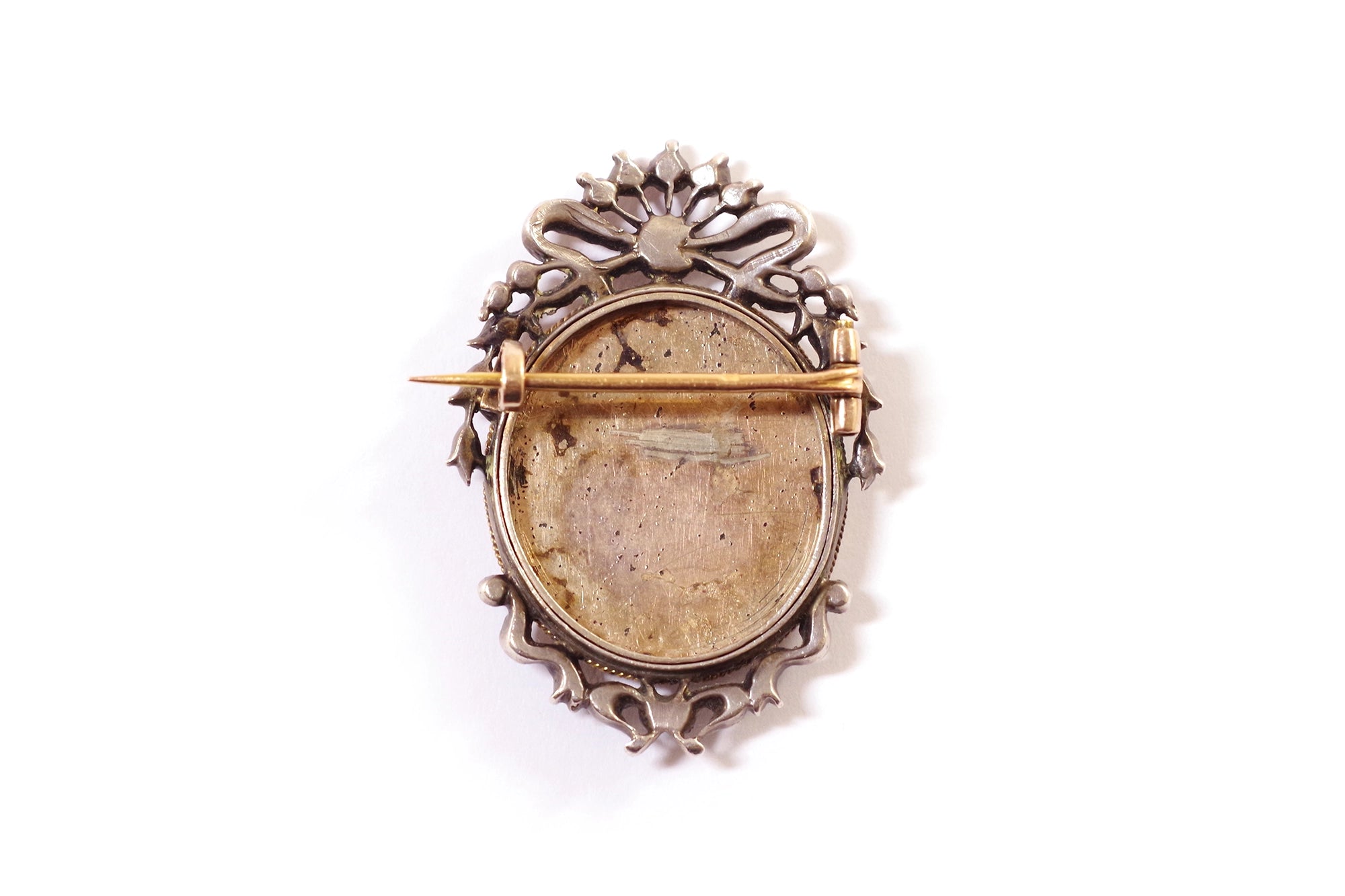 diamond portrait brooch