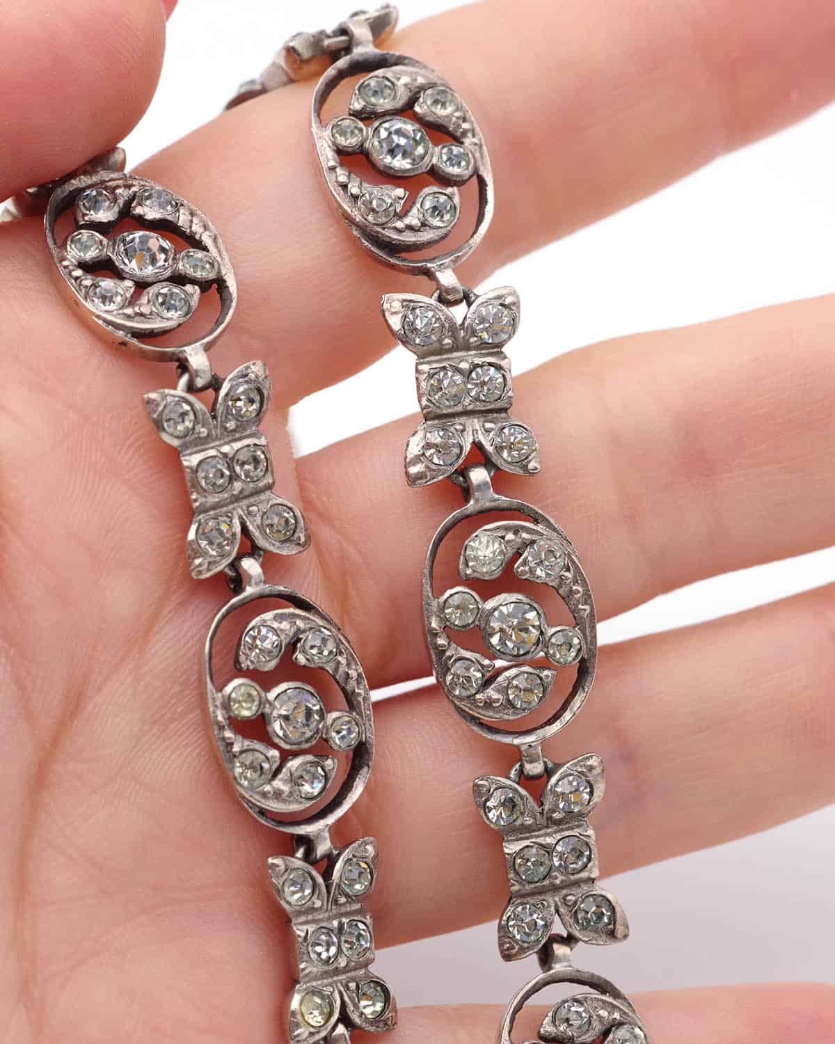 Victorian silver paste necklace