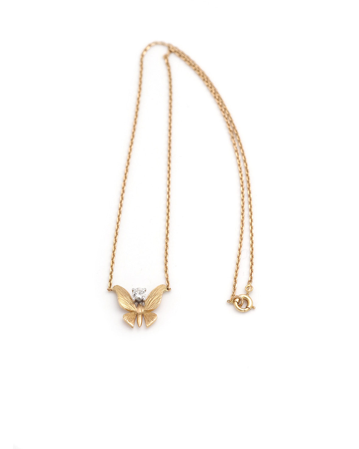 collier papillon diamant en or