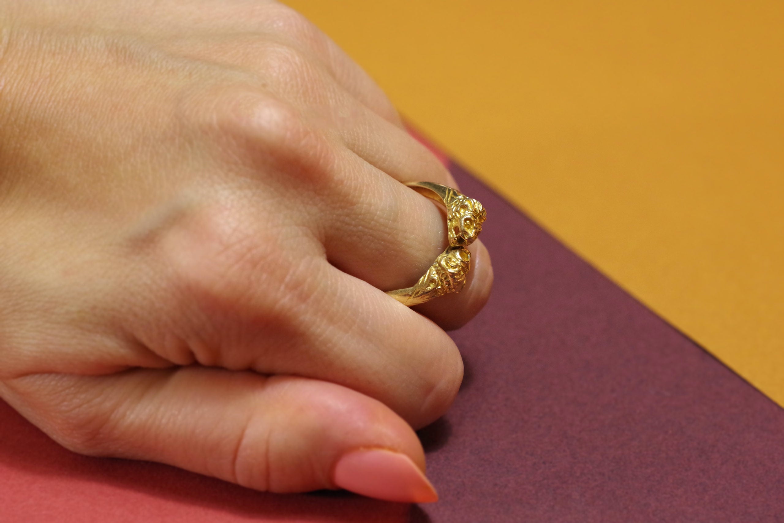 head lion ring for men in 14k gold