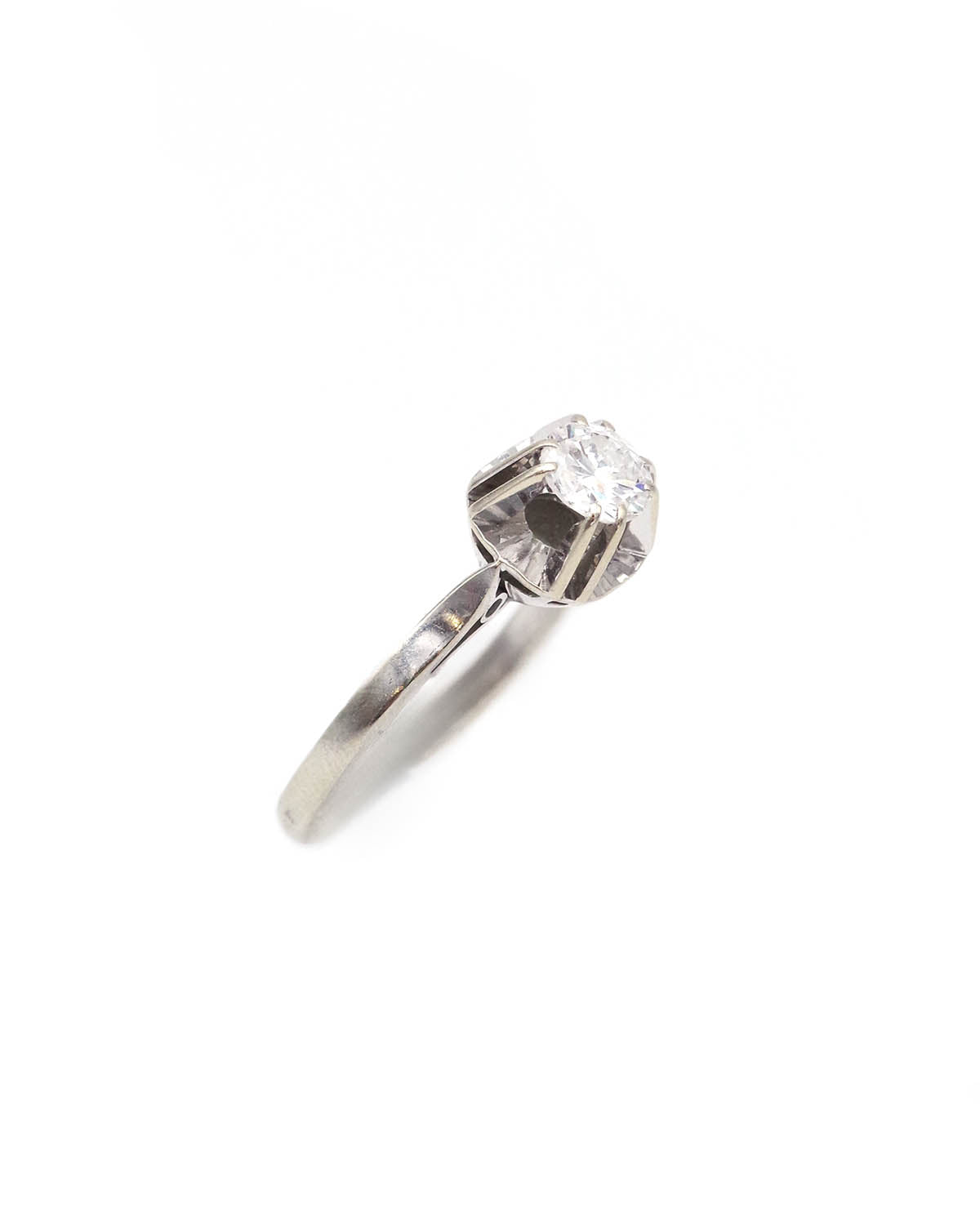 Mid century diamond solitaire ring