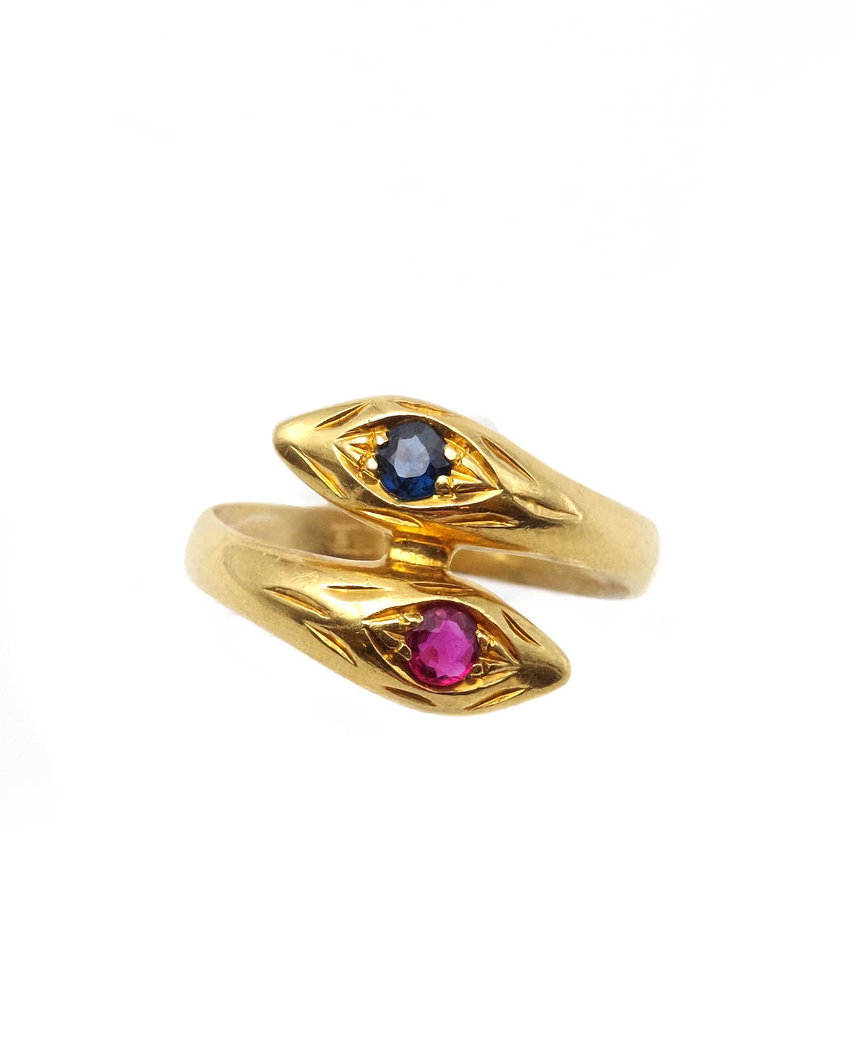 bague serpent rubis et saphir