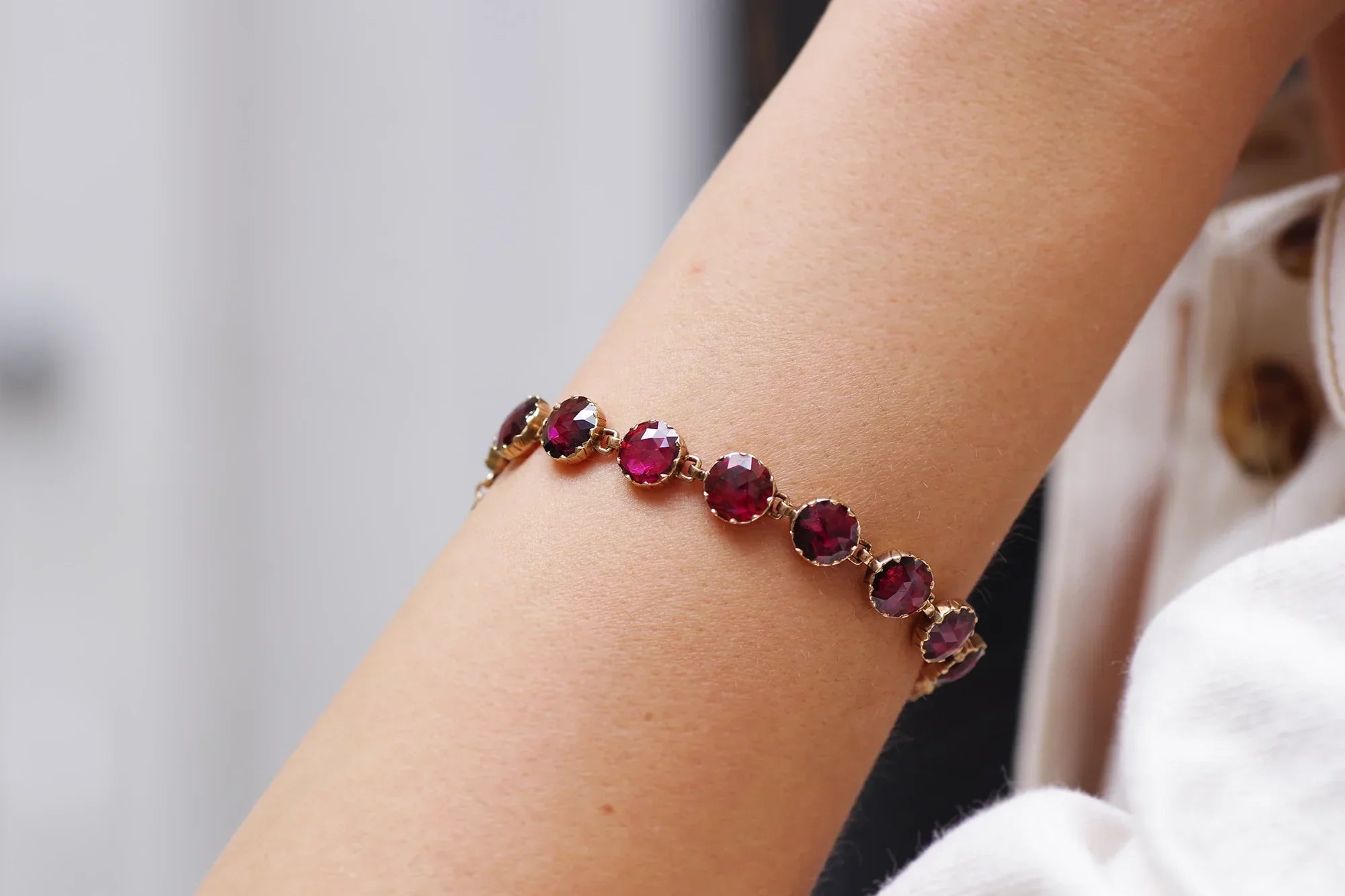 antique french perpignan garnet bracelet