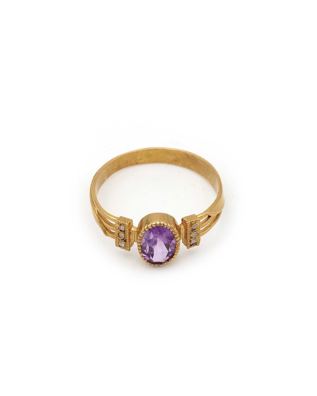 Bague art nouveau améthyste en or