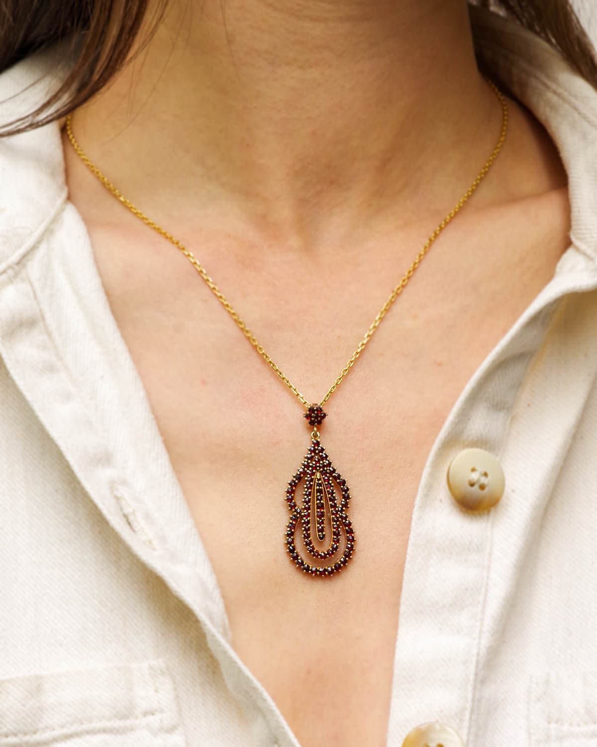 Mid century garnet pendant