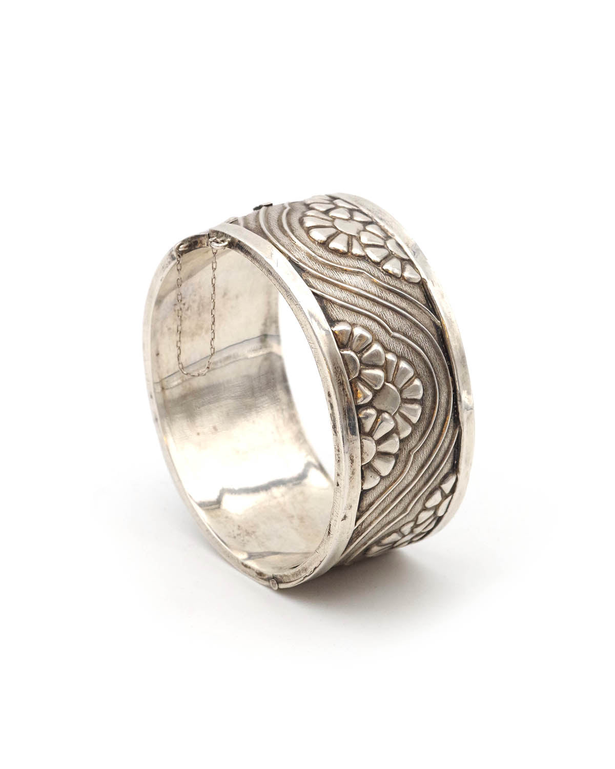 Art deco silver cuff bracelet