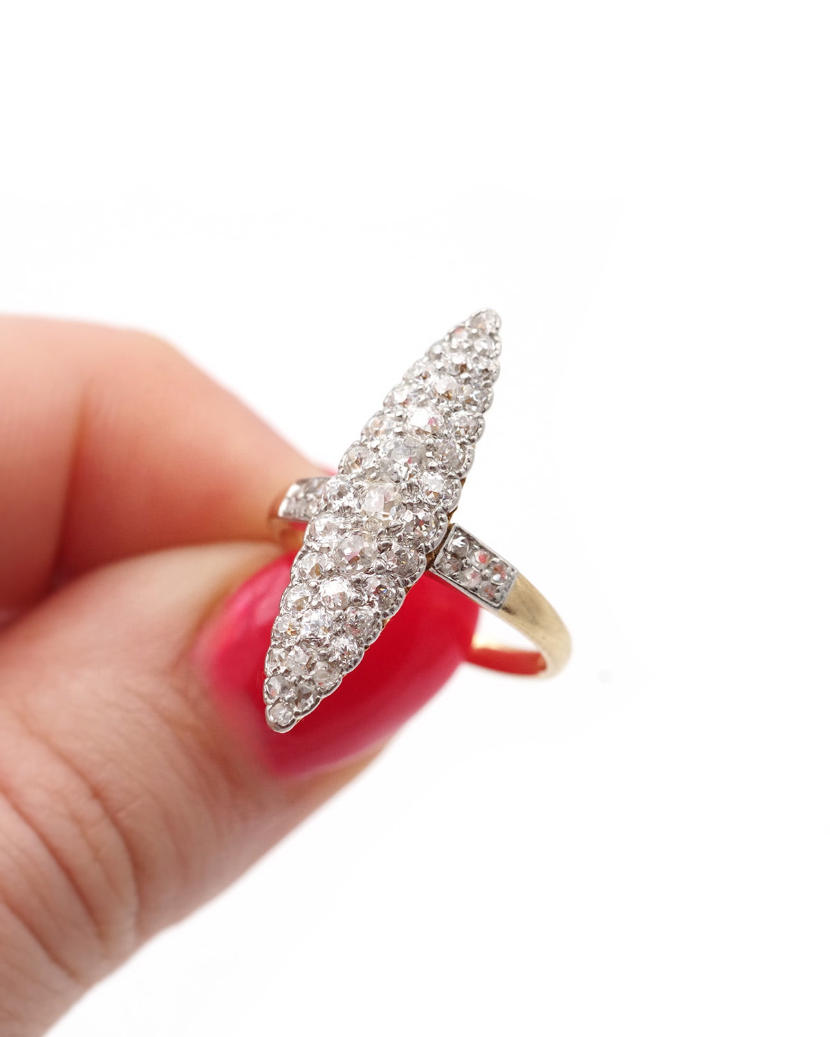 Bague marquise diamants