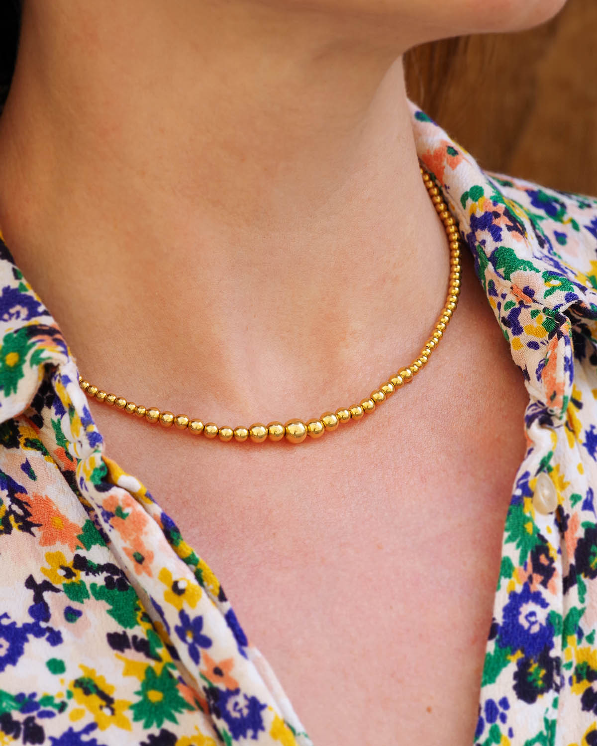 Marseilles necklace gold beads