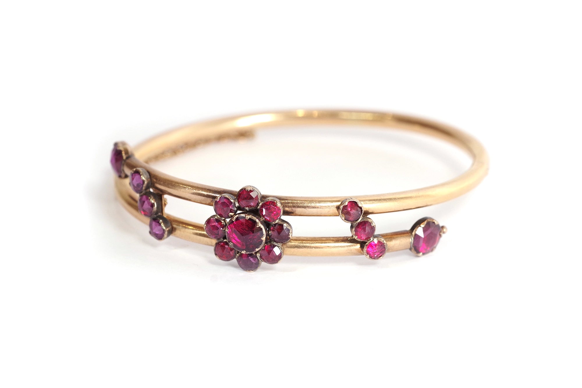 Victorian perpignan garnets bangle bracelet