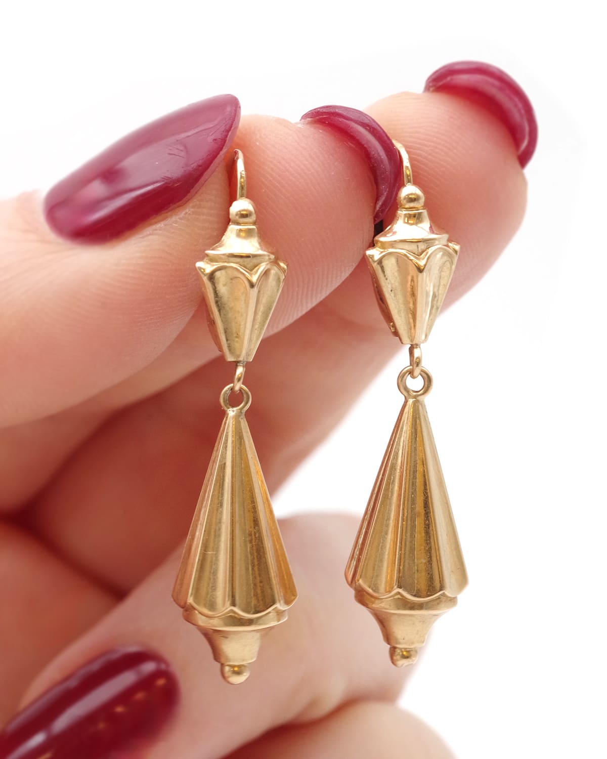 Boucles d'oreille longues en or