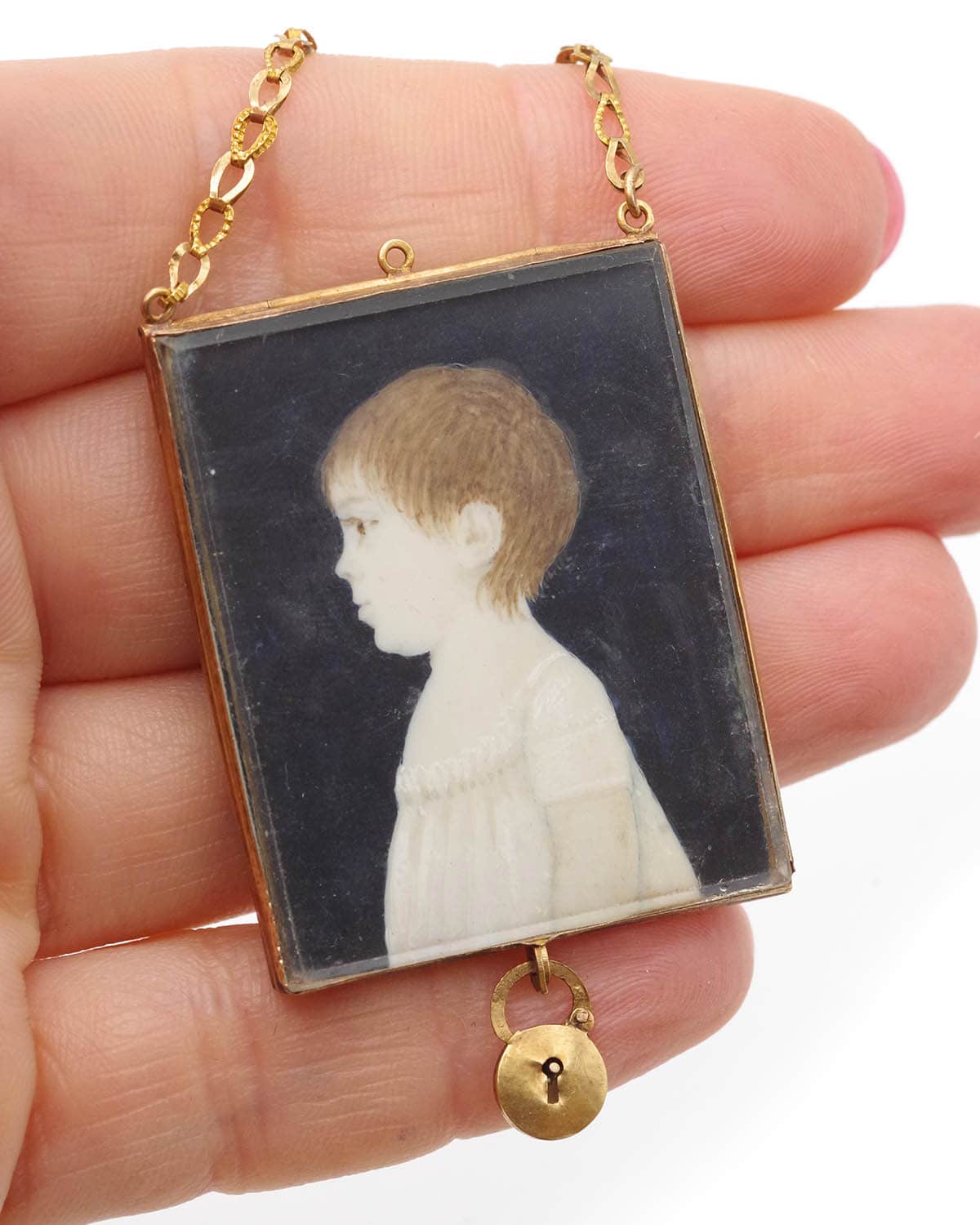 Victorian gold locket souvenir pendant