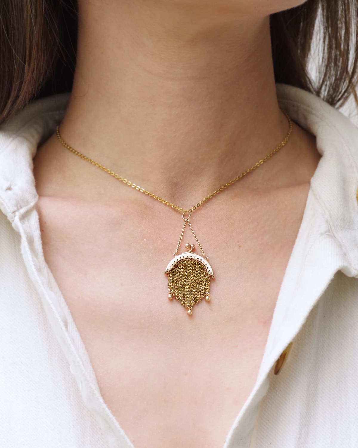 Pendentif bourse cote de maille