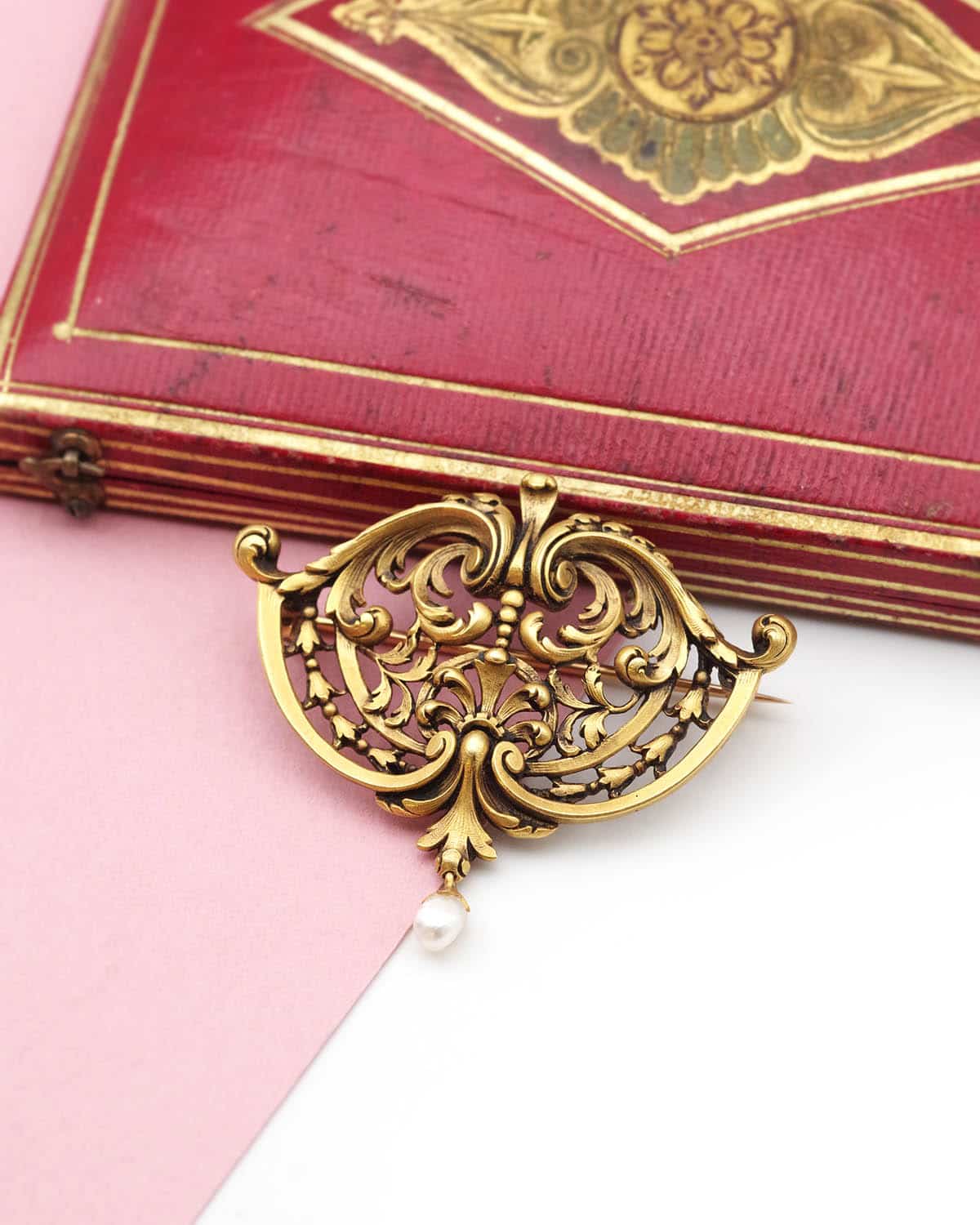 Antique renaissance revival brooch