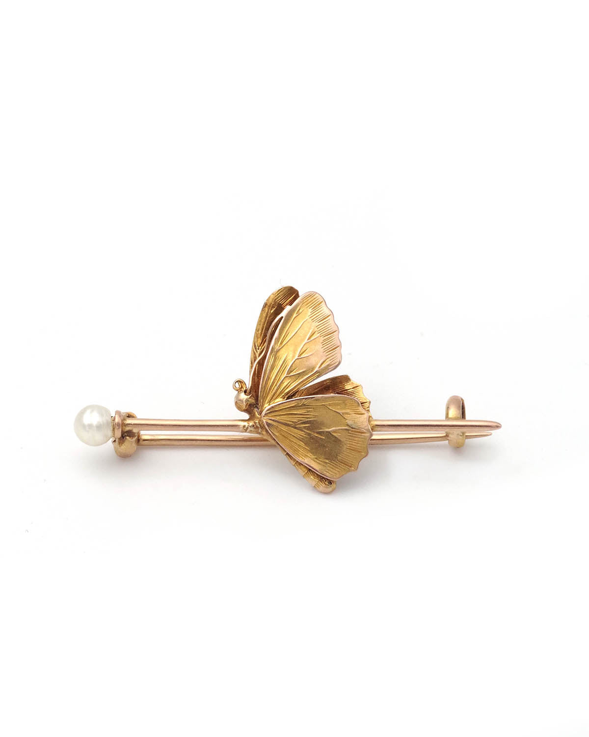 broche papillon en or