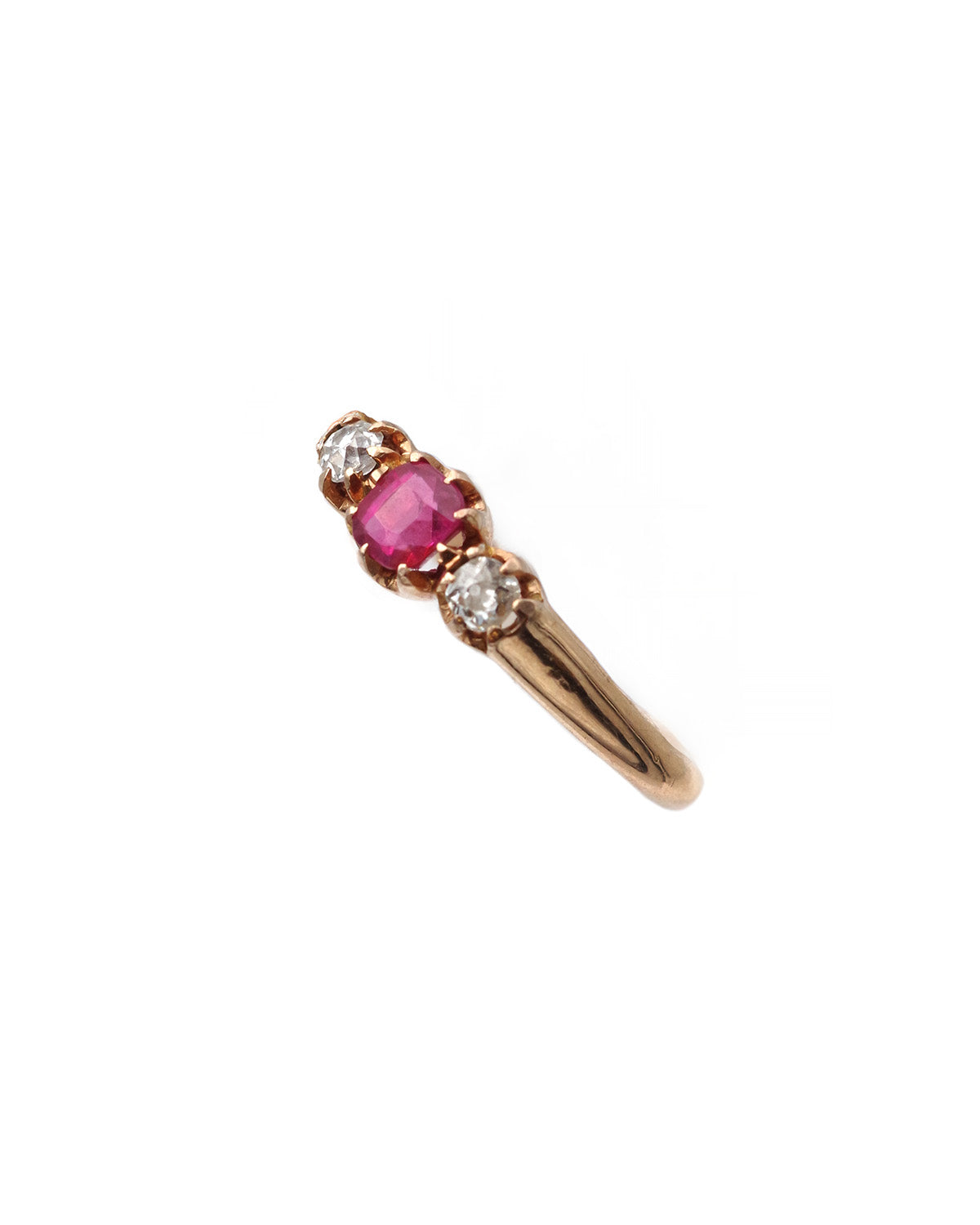 bague saphir rose en or