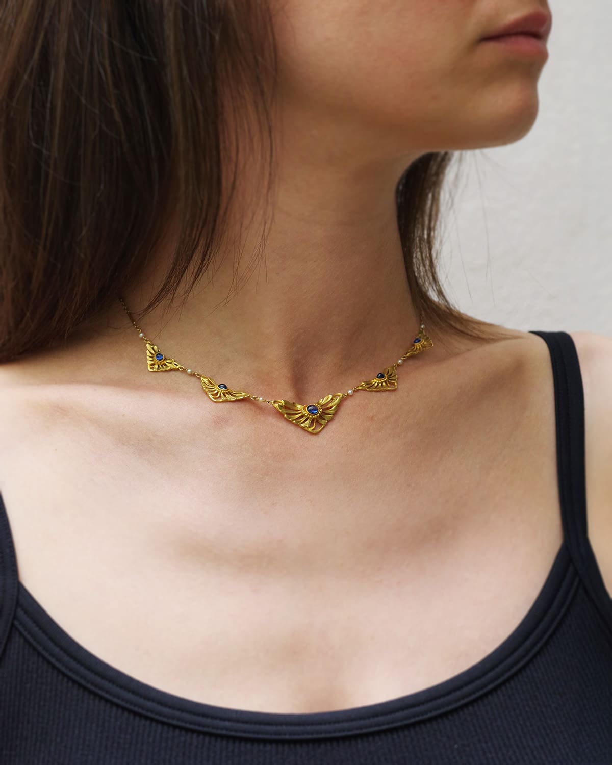 Art Nouveau sapphire necklace