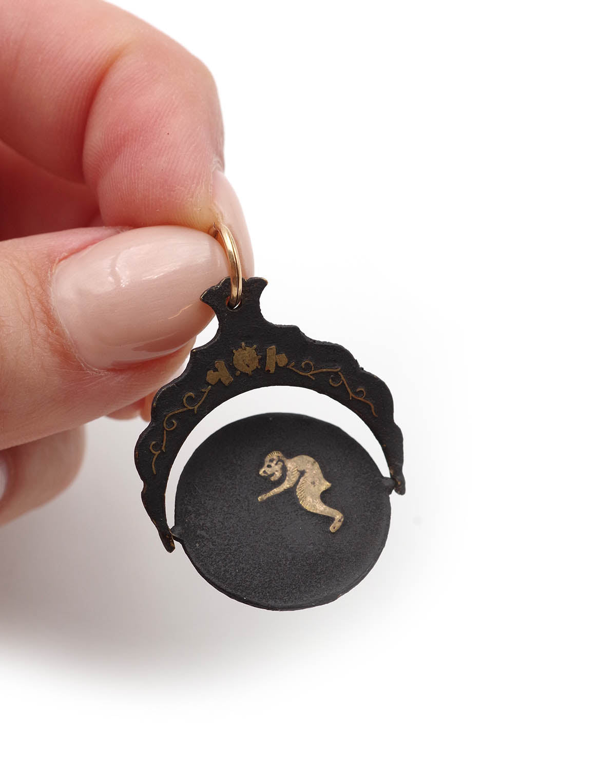 Japanese Shakudo Thaumatrope Pendant