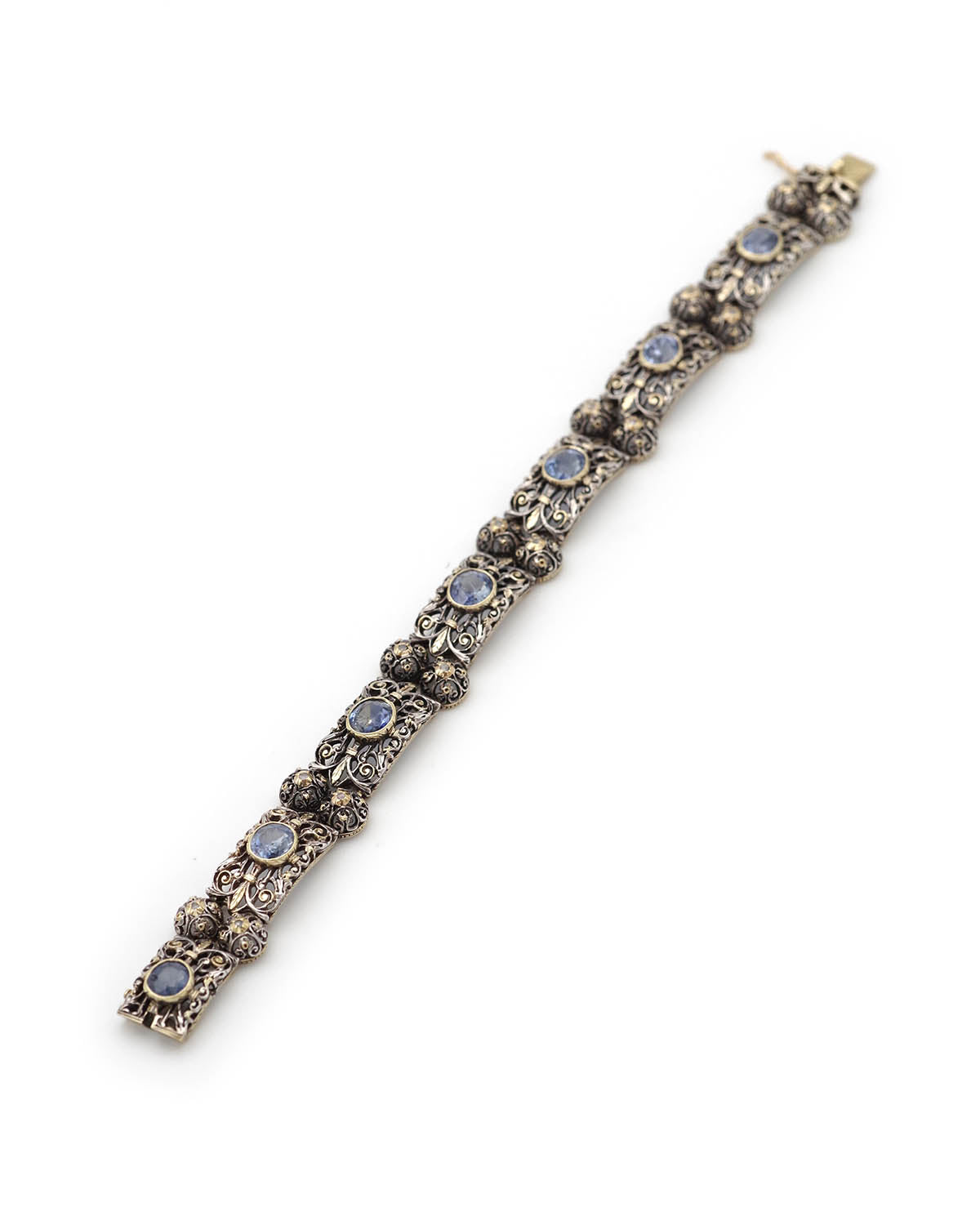 Art deco silver sapphire bracelet