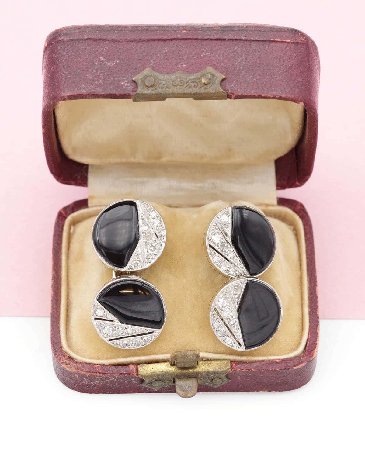 Onyx and diamond cufflinks