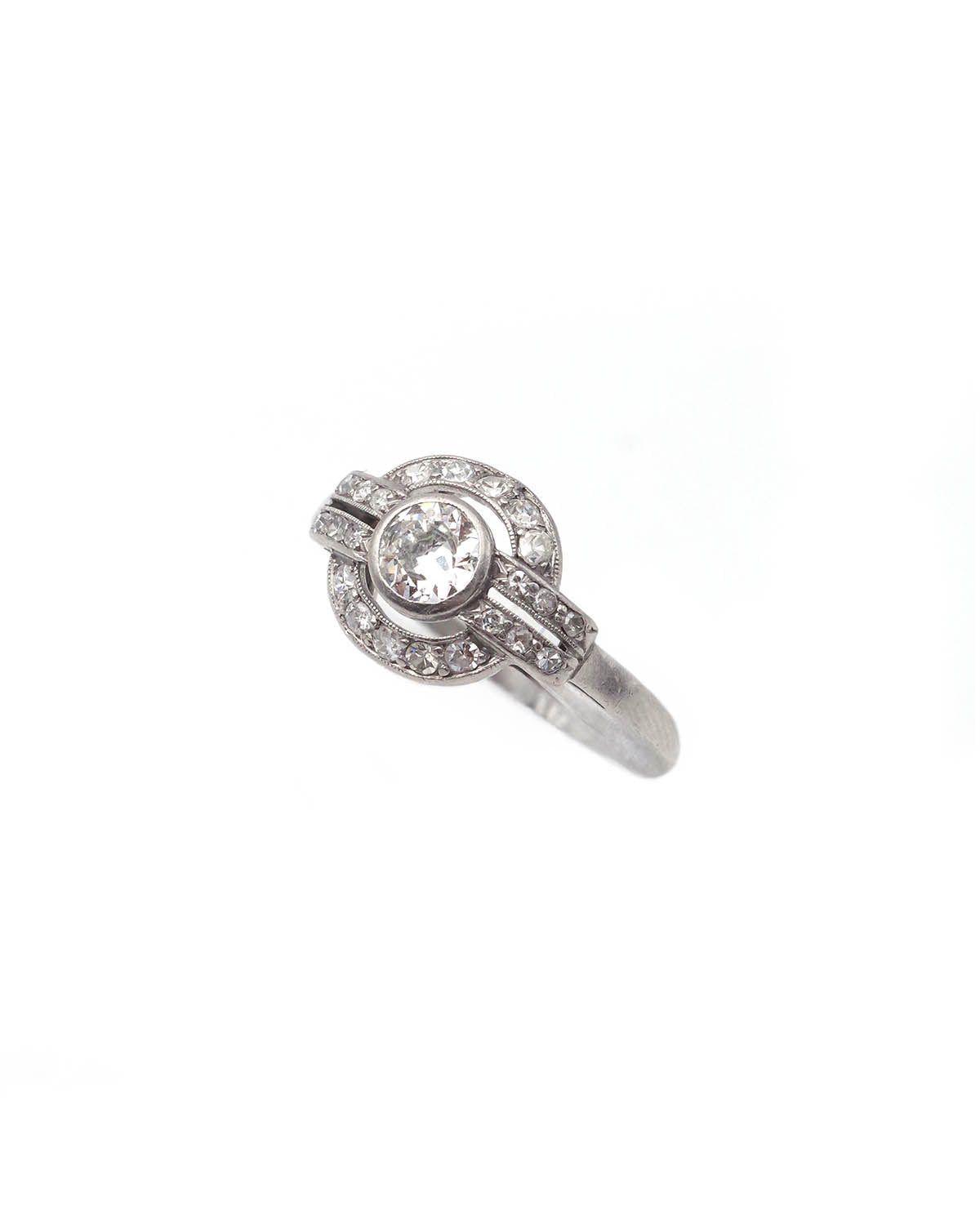 Art deco wedding diamond ring