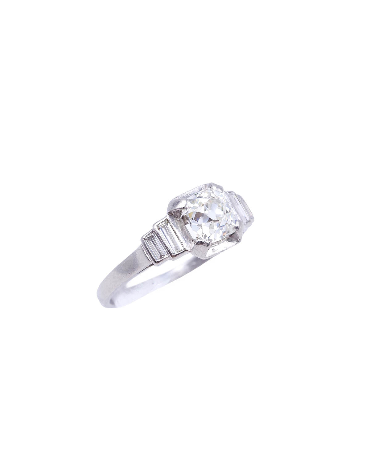 Art deco diamond step ring