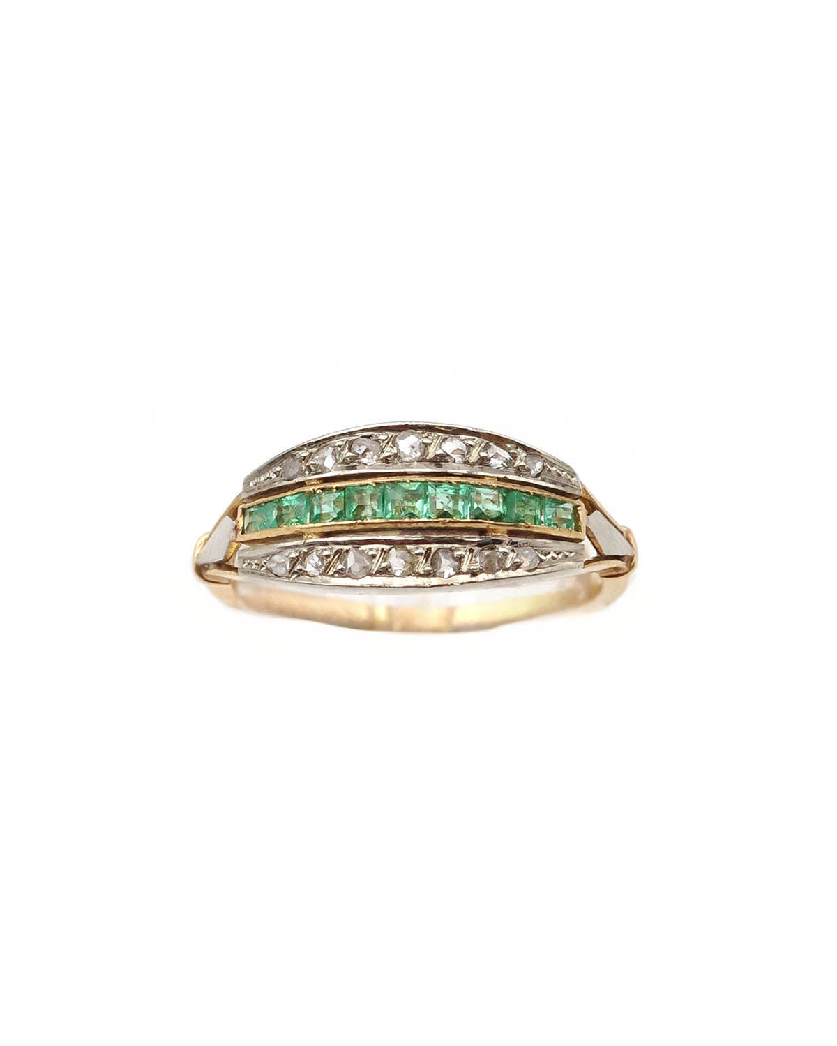 Antique diamond and emerald ring