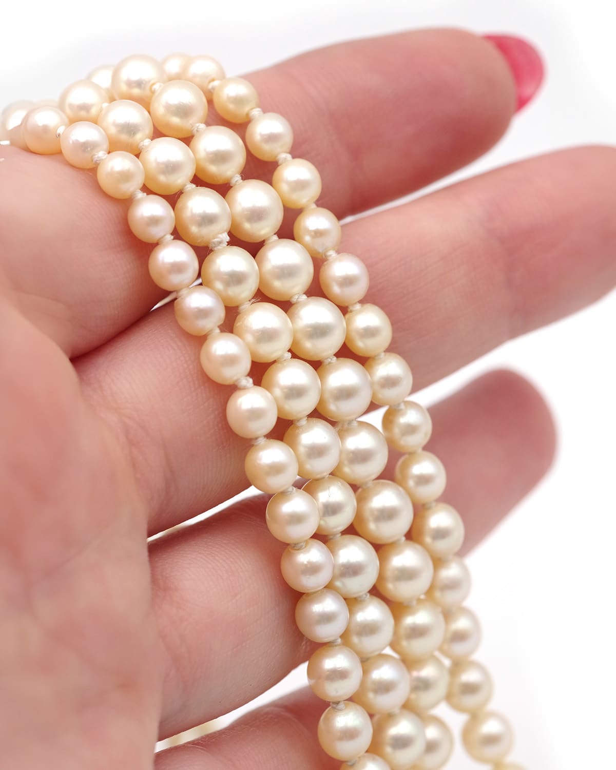 Collier double rang perles