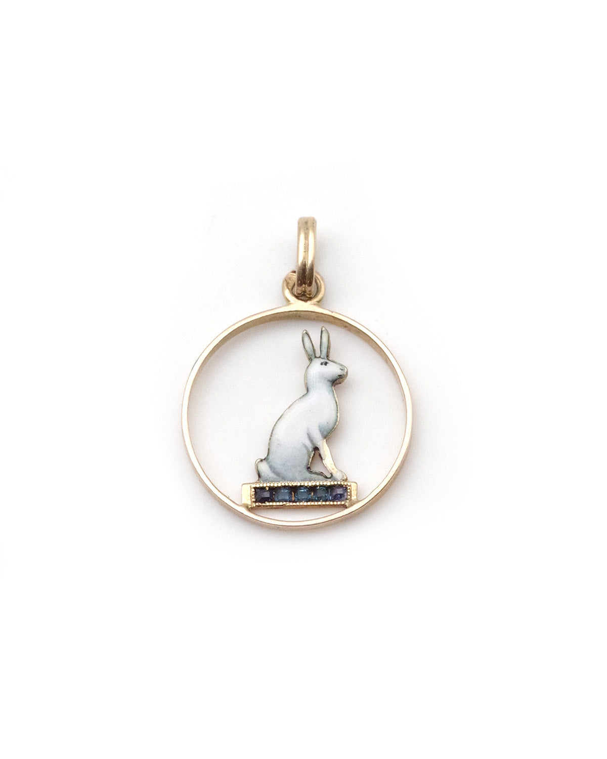 Pendentif lapin blanc porte-bonheur