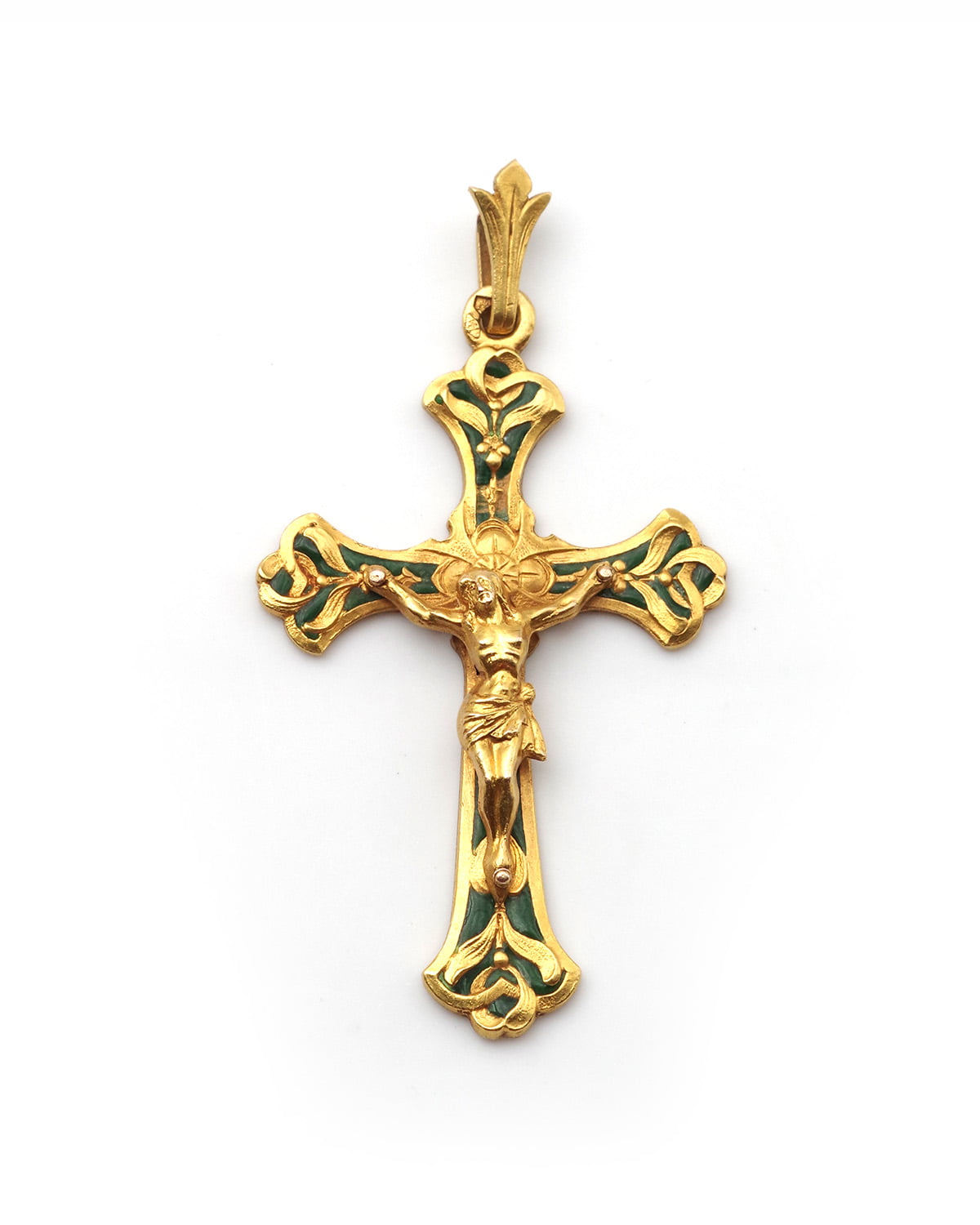Croix Art Nouveau en or 