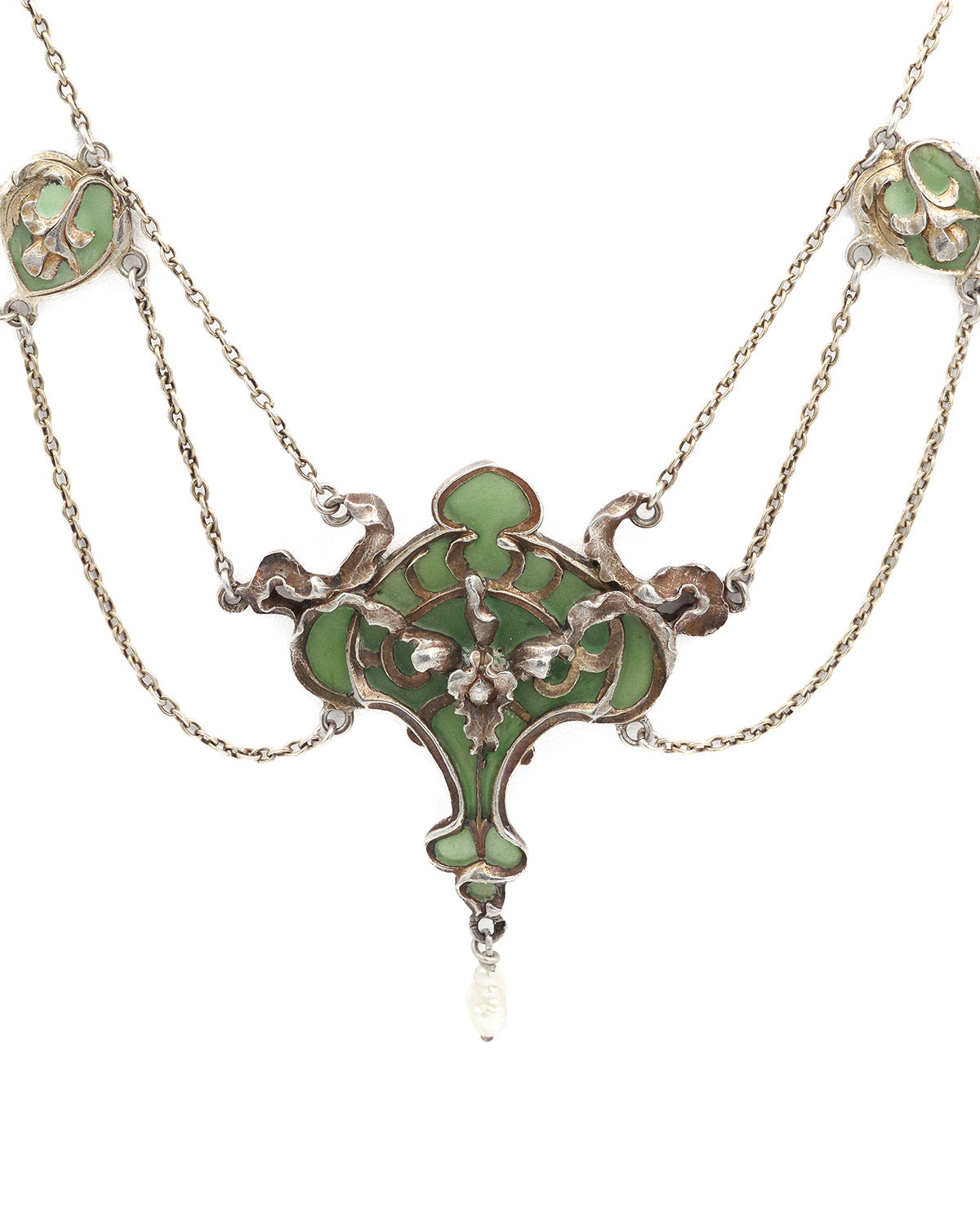 Janvier Quercia enamel necklace in silver 