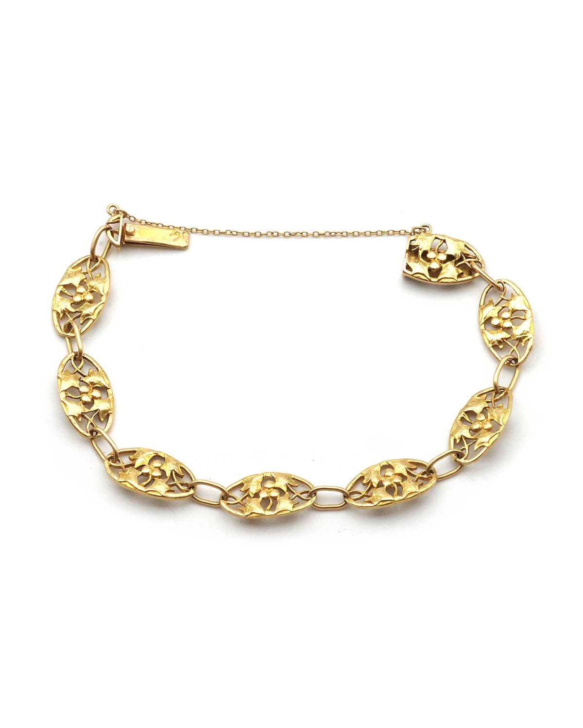 Art nouveau ivy bracelet in gold