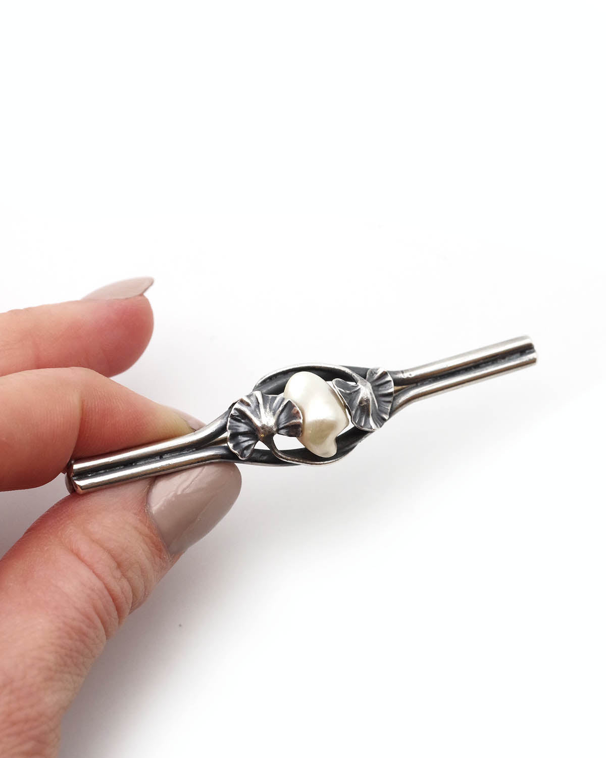 Art nouveau pearl brooch