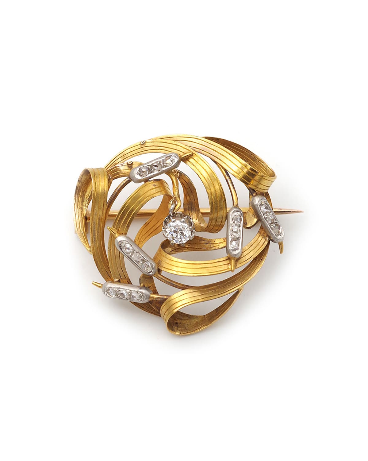 Broche roseaux Art nouveau