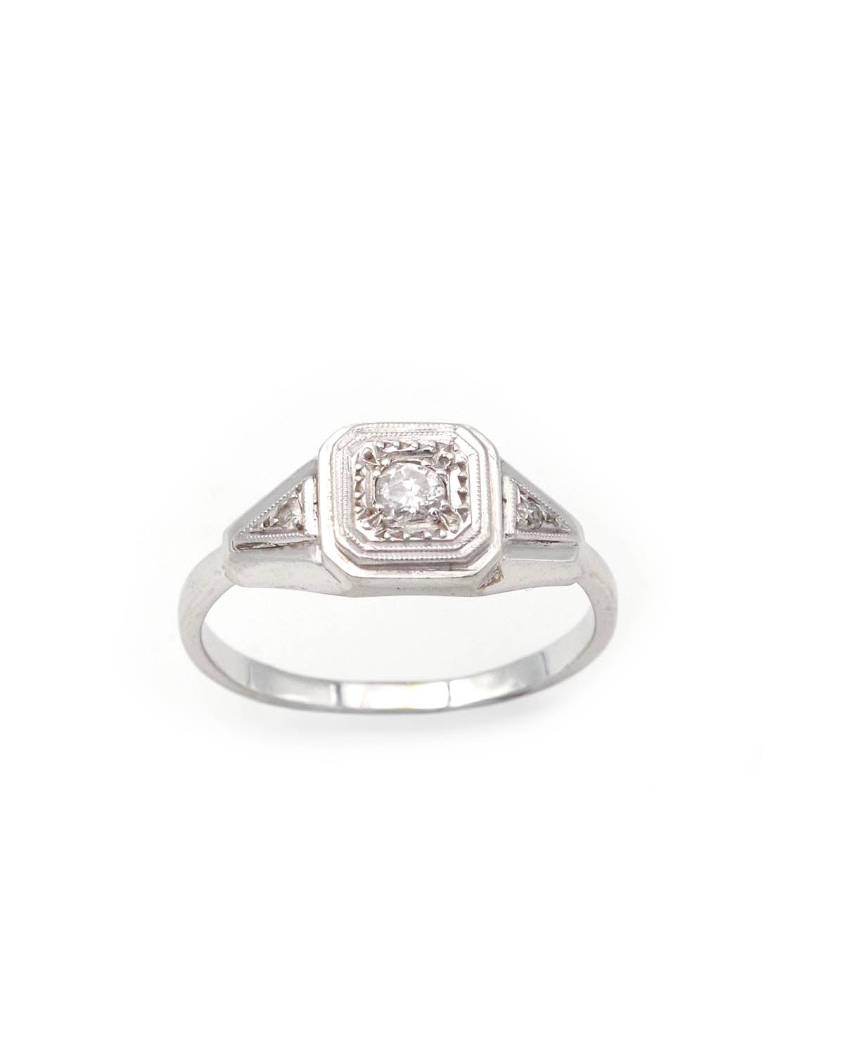 bague art deco platine 