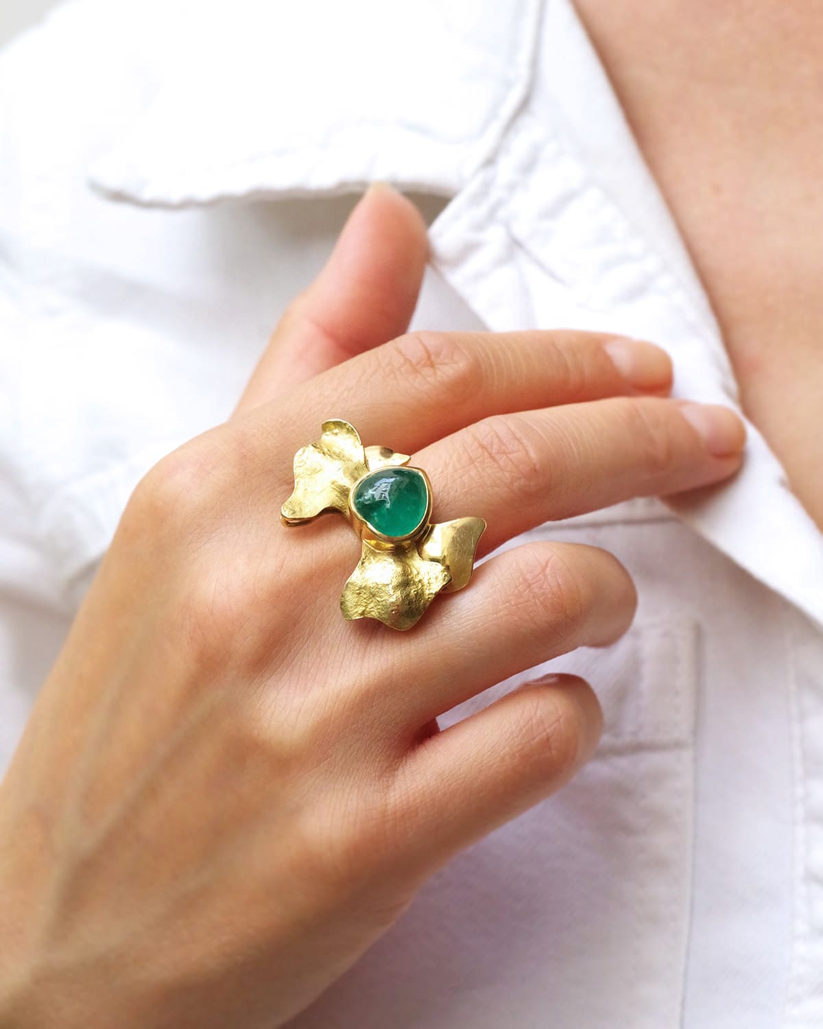 bague noeud cocktail en or