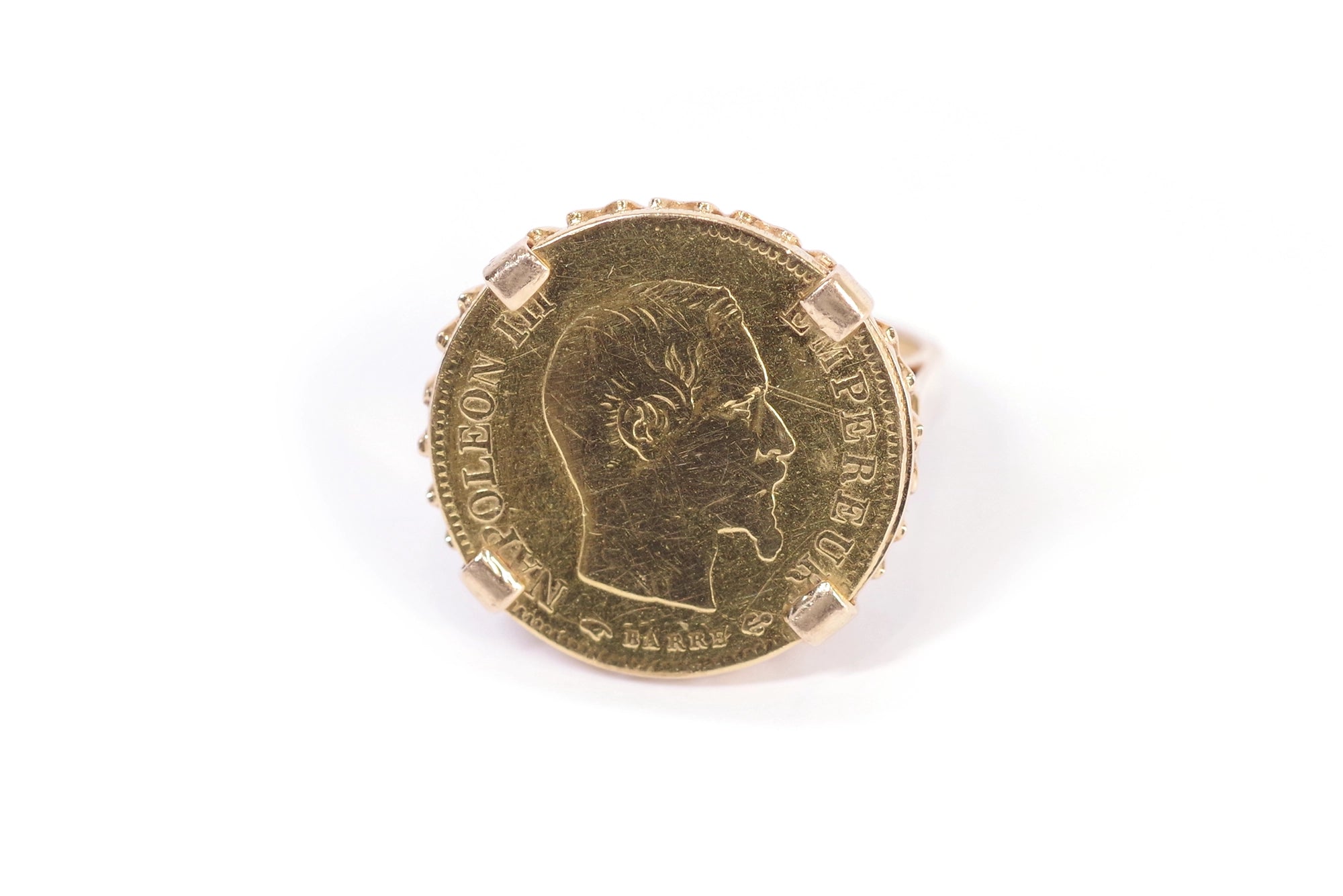 Bague Rétro pièce 10 francs Napoléon III