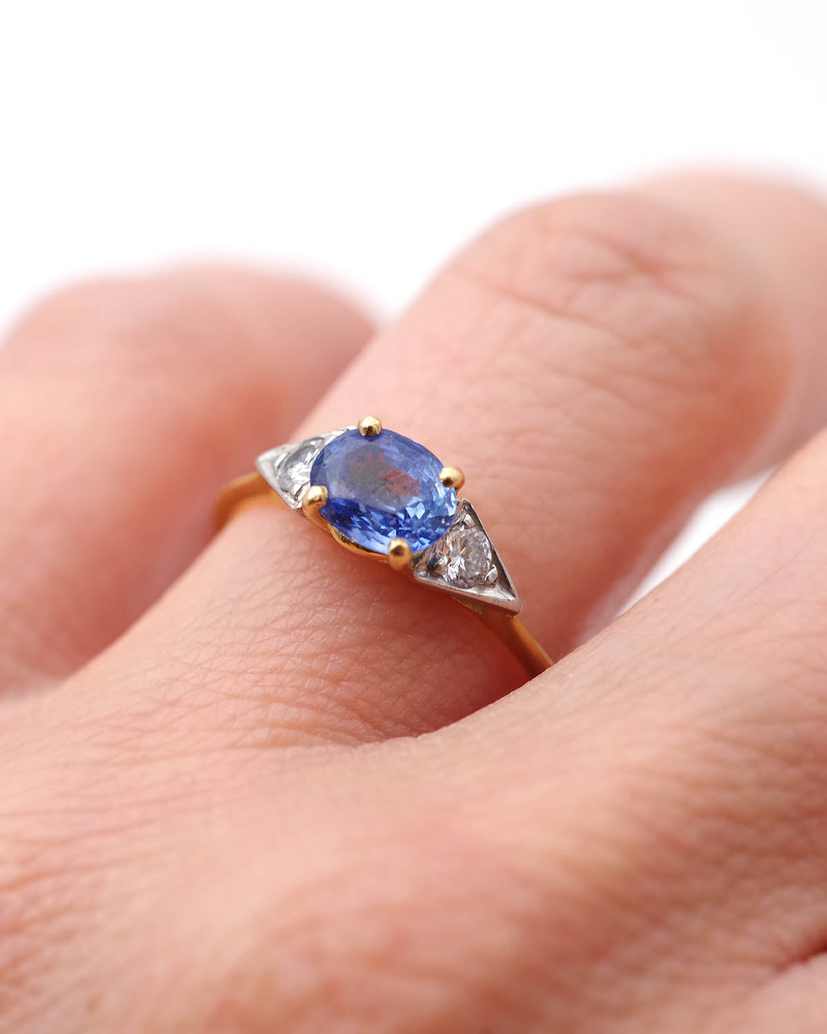 Bague saphir diamant en or