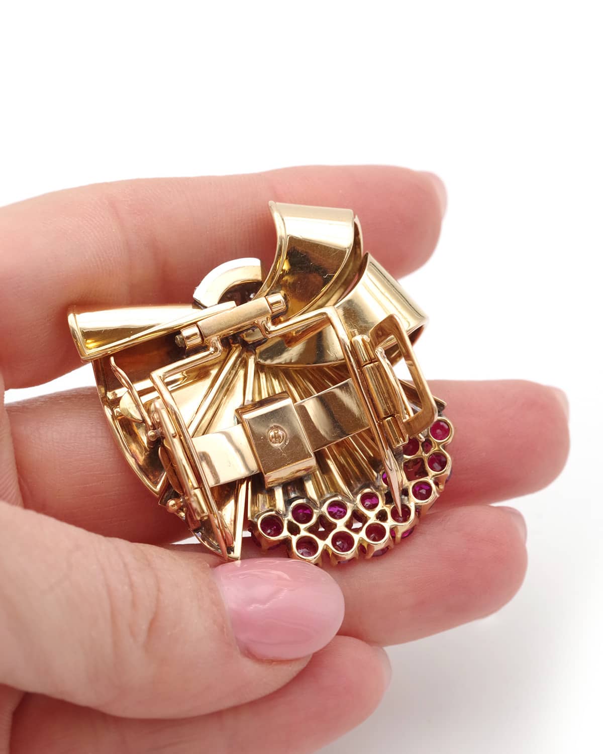 Mid century bow clip brooch