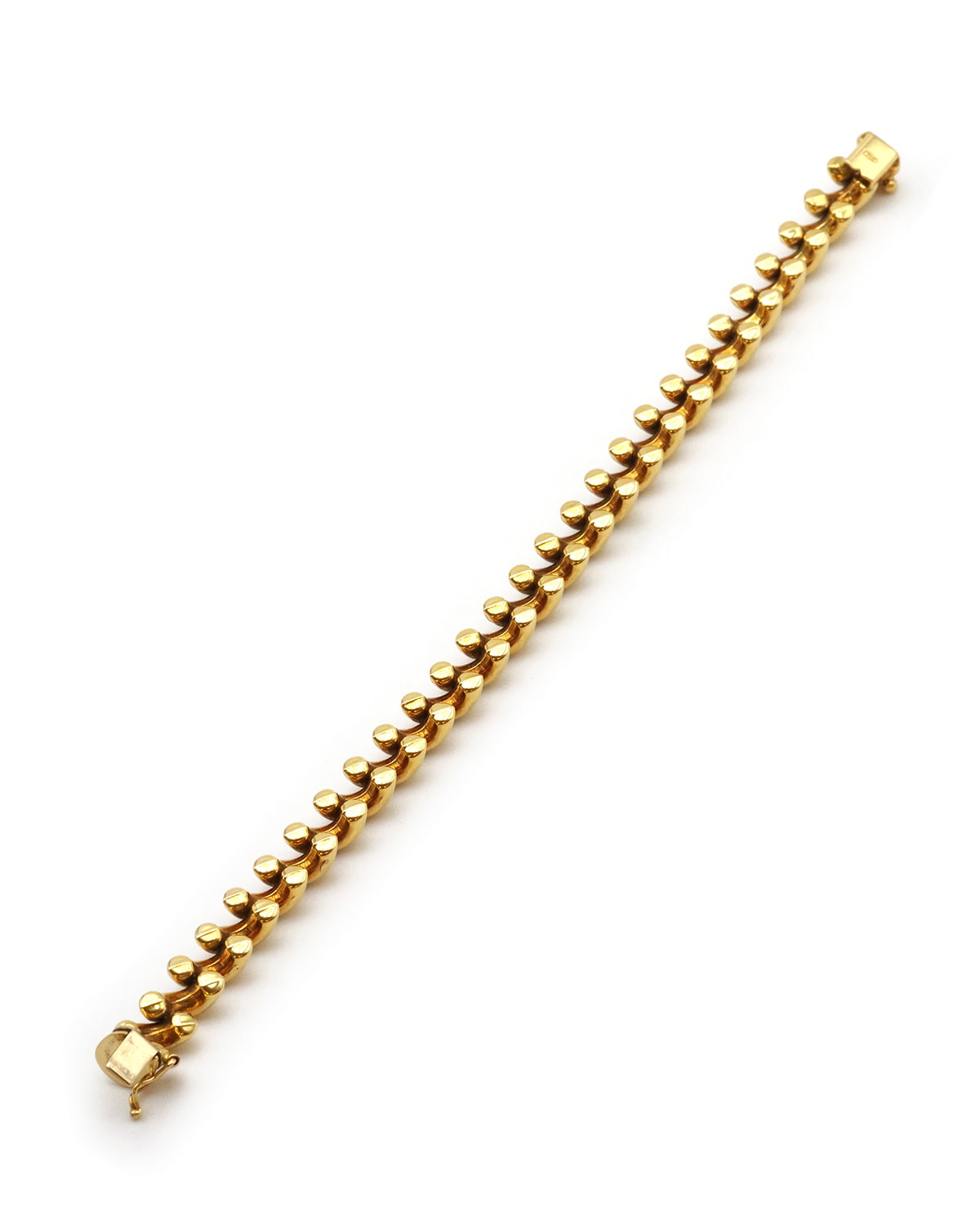 Bracelet maille macaroni en or