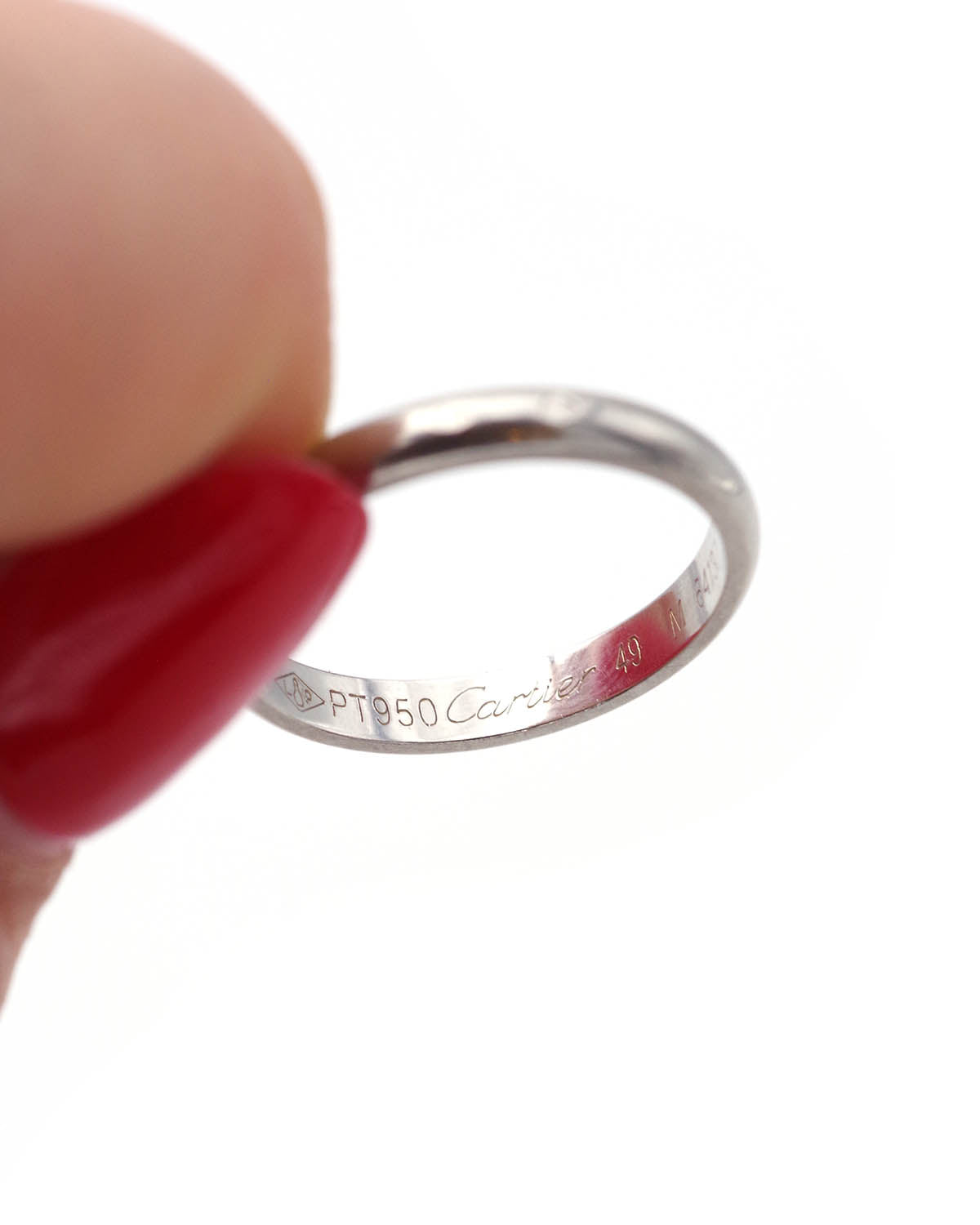 Cartier wedding band ring in platinum